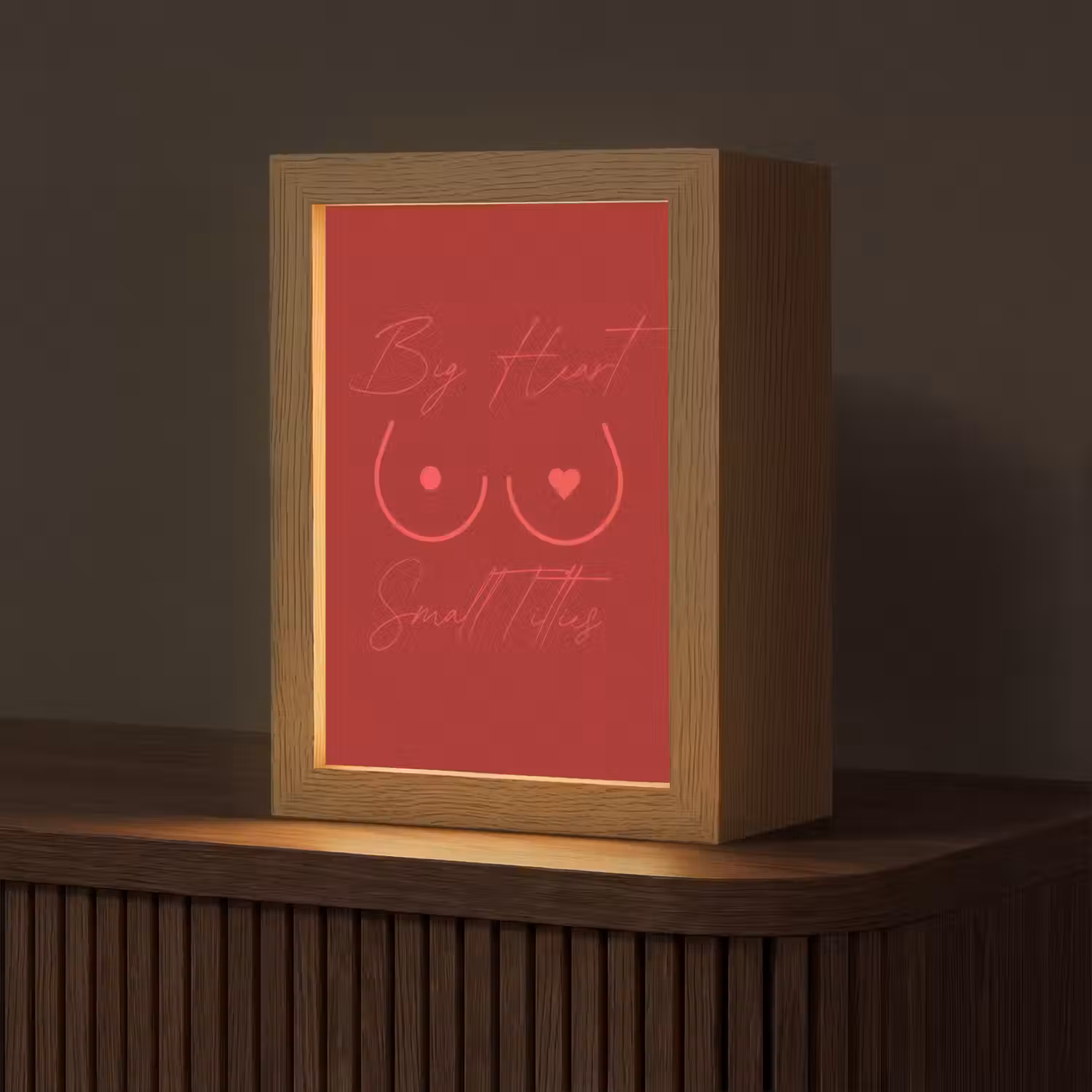 big heart small titties - Hart - Rood Light Box met kabel (Tafellamp) klein -z3d_website
