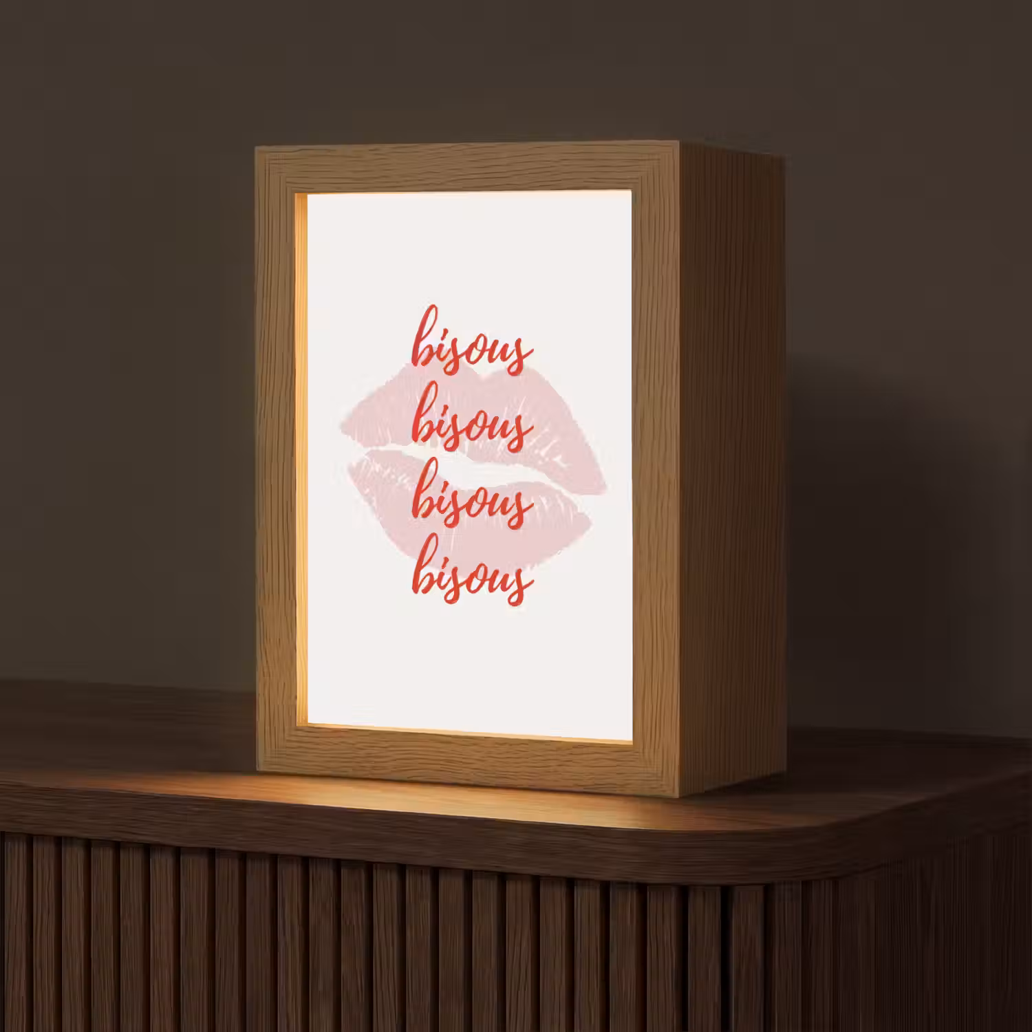 Bisous - Lip - Wit - Rood Light Box met kabel (Tafellamp) klein -z3d_website