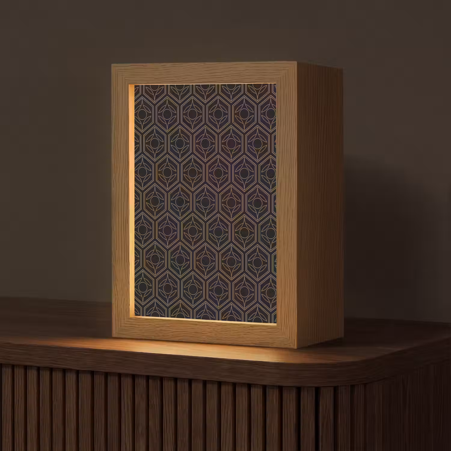 Zwart - Goud - Bloemenkern Light Box met kabel (Tafellamp) klein 925 -z3d_website