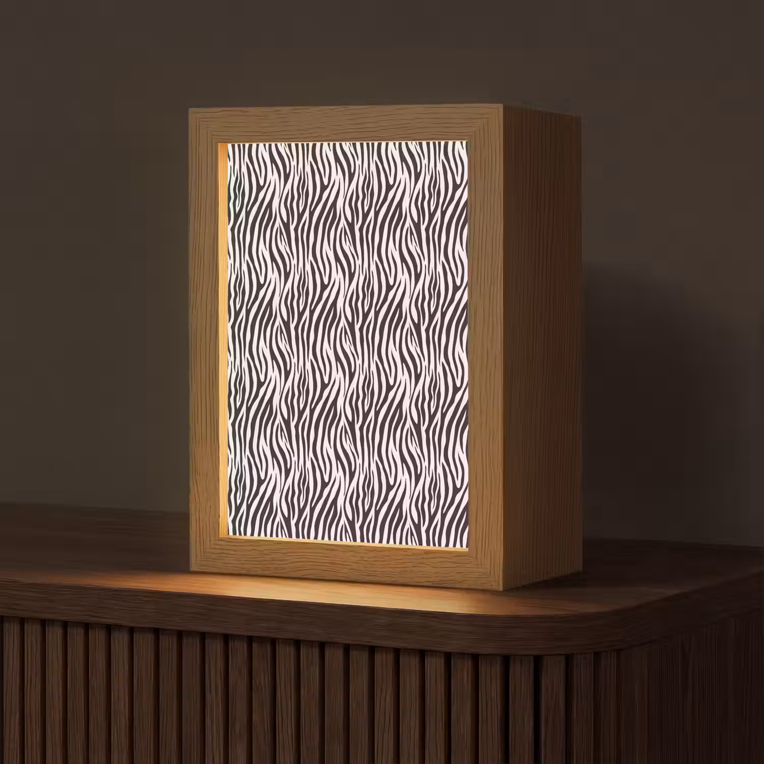 Zwart - Wit - Zebra - Patroon Light Box met kabel (Tafellamp) klein 925 -z3d_website