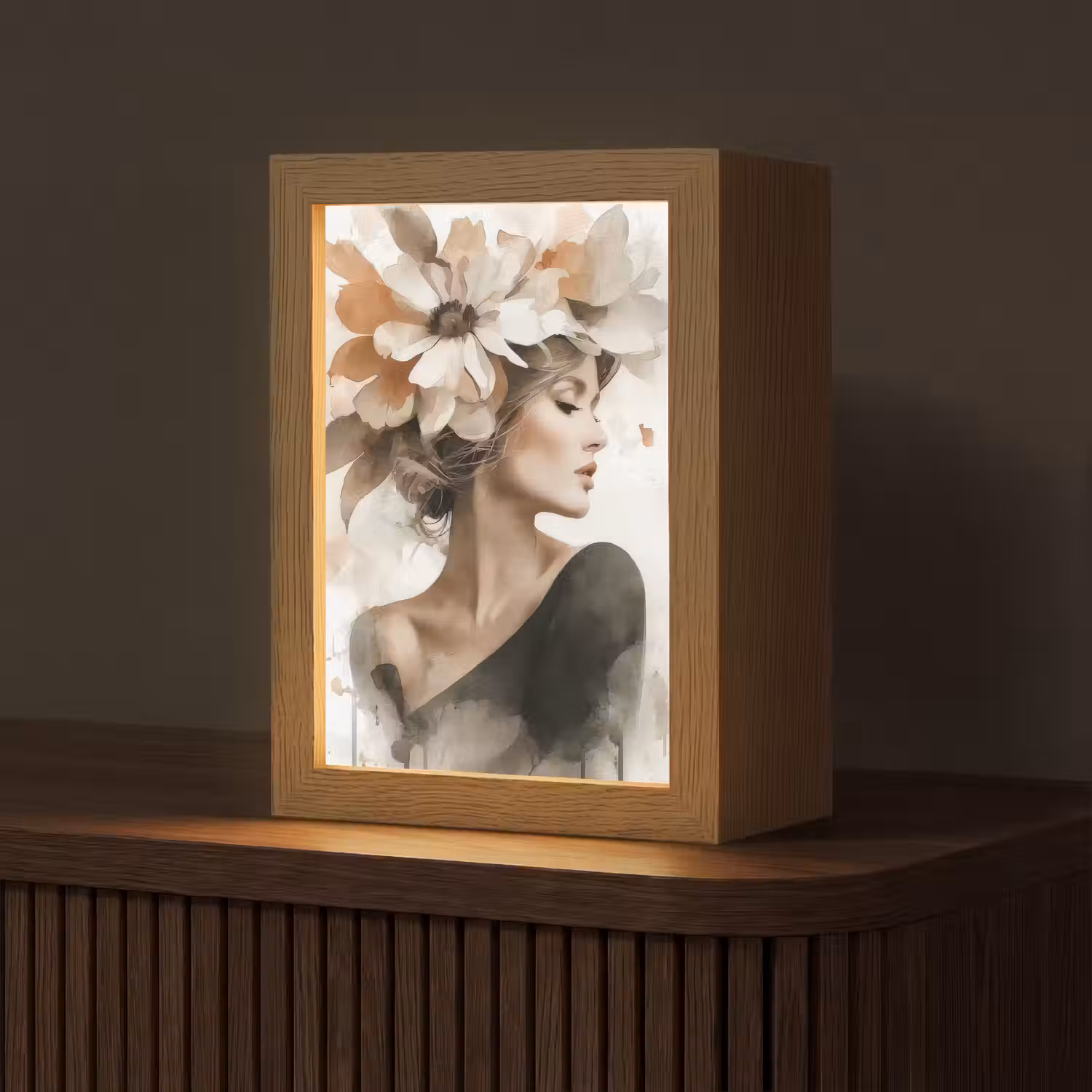Bloesem - Portret - Gezicht Light Box met kabel (Tafellamp) klein -z3d_website