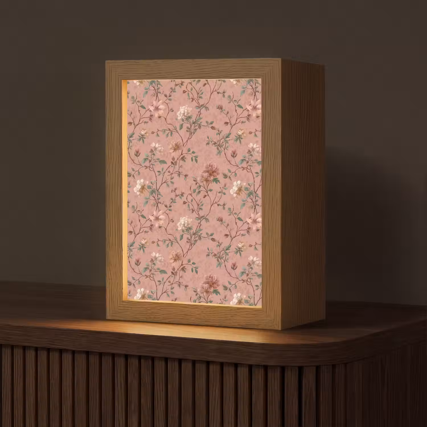 Botanisch - Bloemen - Roze Light Box met kabel (Tafellamp) klein 925 -z3d_website