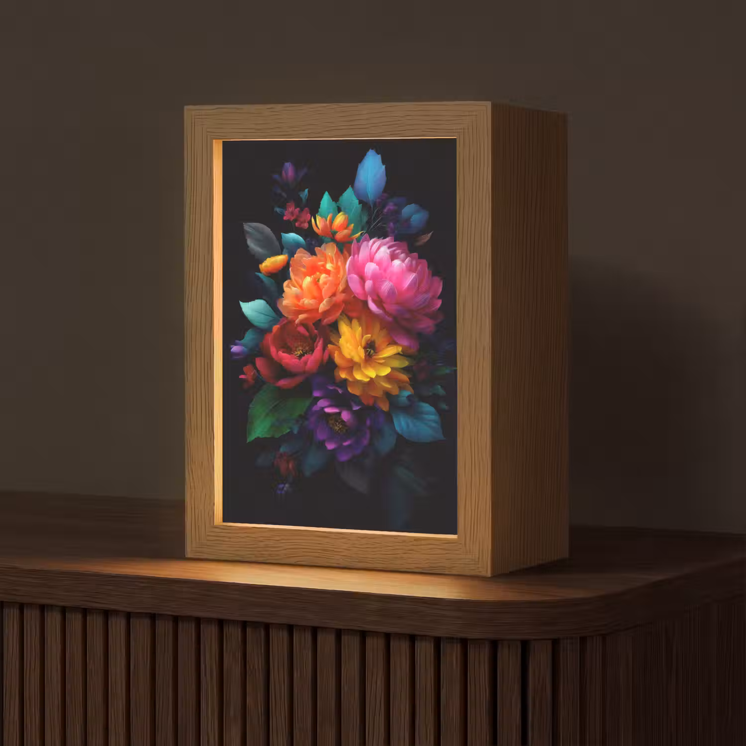 Boeket - Bloemen - Kleur Light Box met kabel (Tafellamp) klein -z3d_website