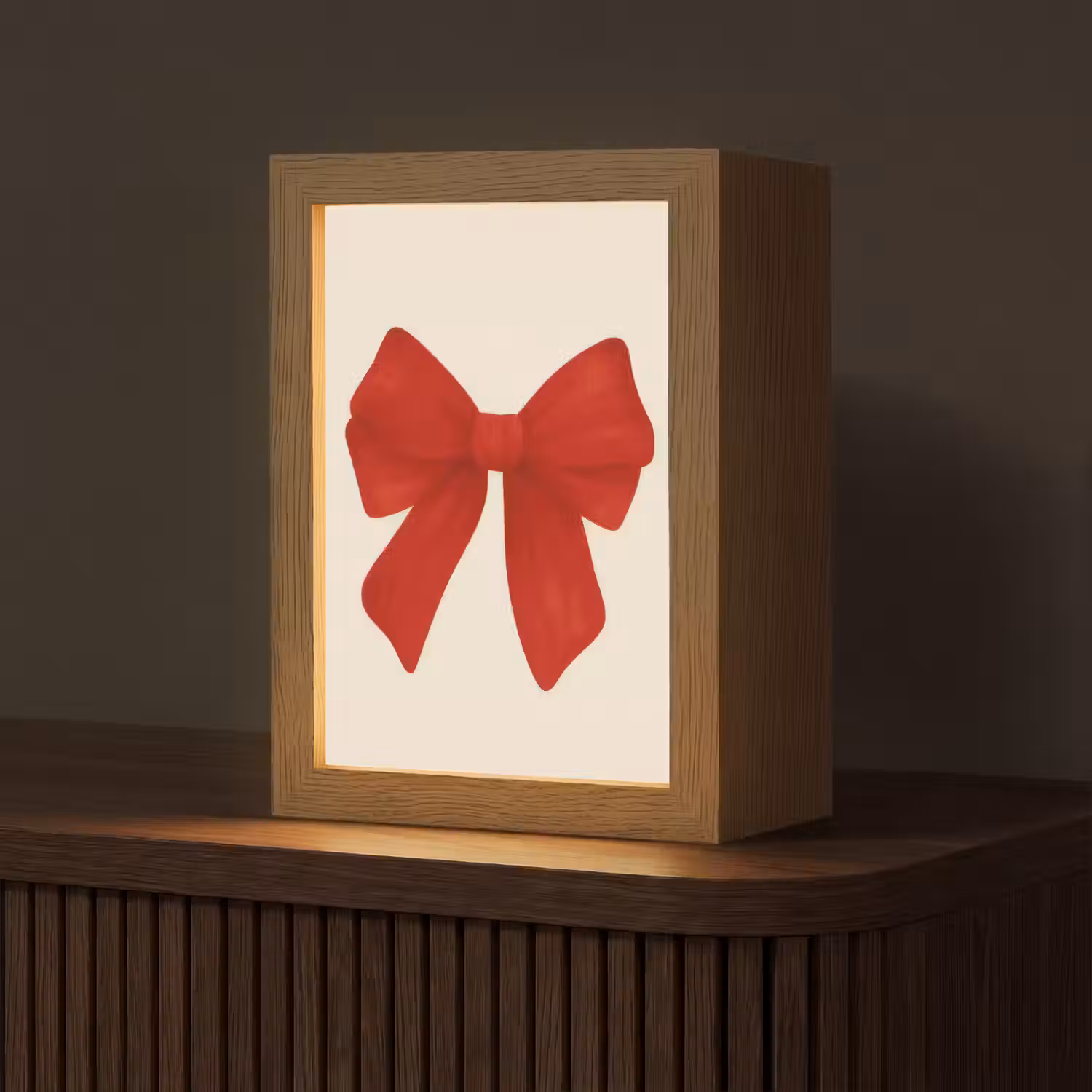 Strik - Symmetrisch - Rood - Lint Light Box met kabel (Tafellamp) klein -z3d_website