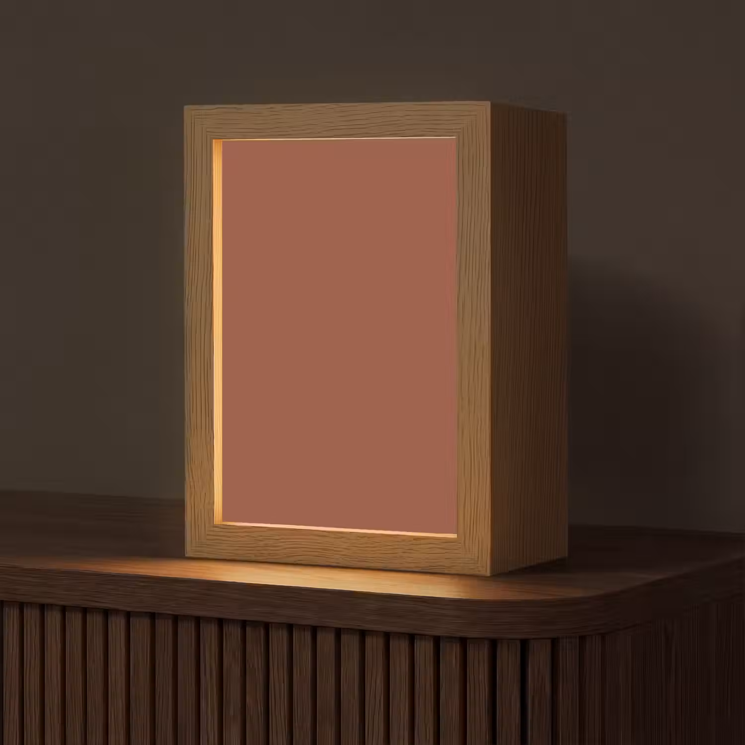 Burnt - Mahogany - Terracotta Light Box met kabel (Tafellamp) klein 925 -z3d_website