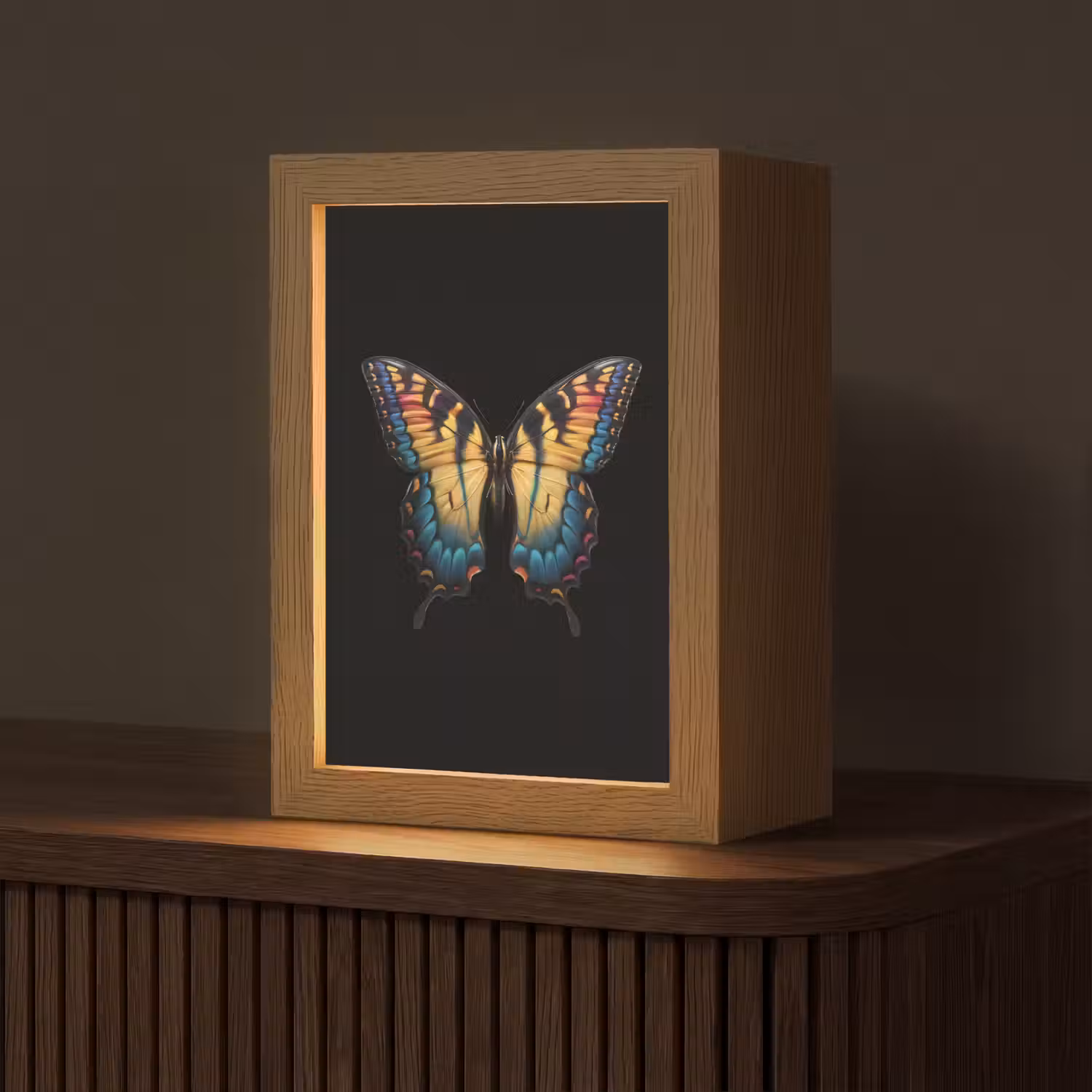Vlinder - Kleurrijk - Speels Light Box met kabel (Tafellamp) klein -z3d_website