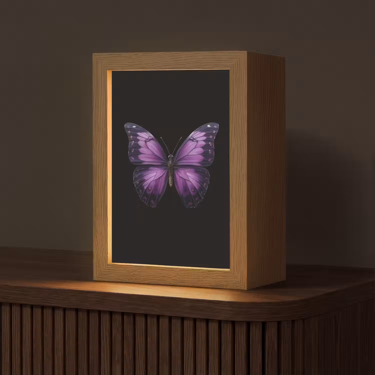 Vlinder - Paars - Levendig Light Box met kabel (Tafellamp) klein -z3d_website