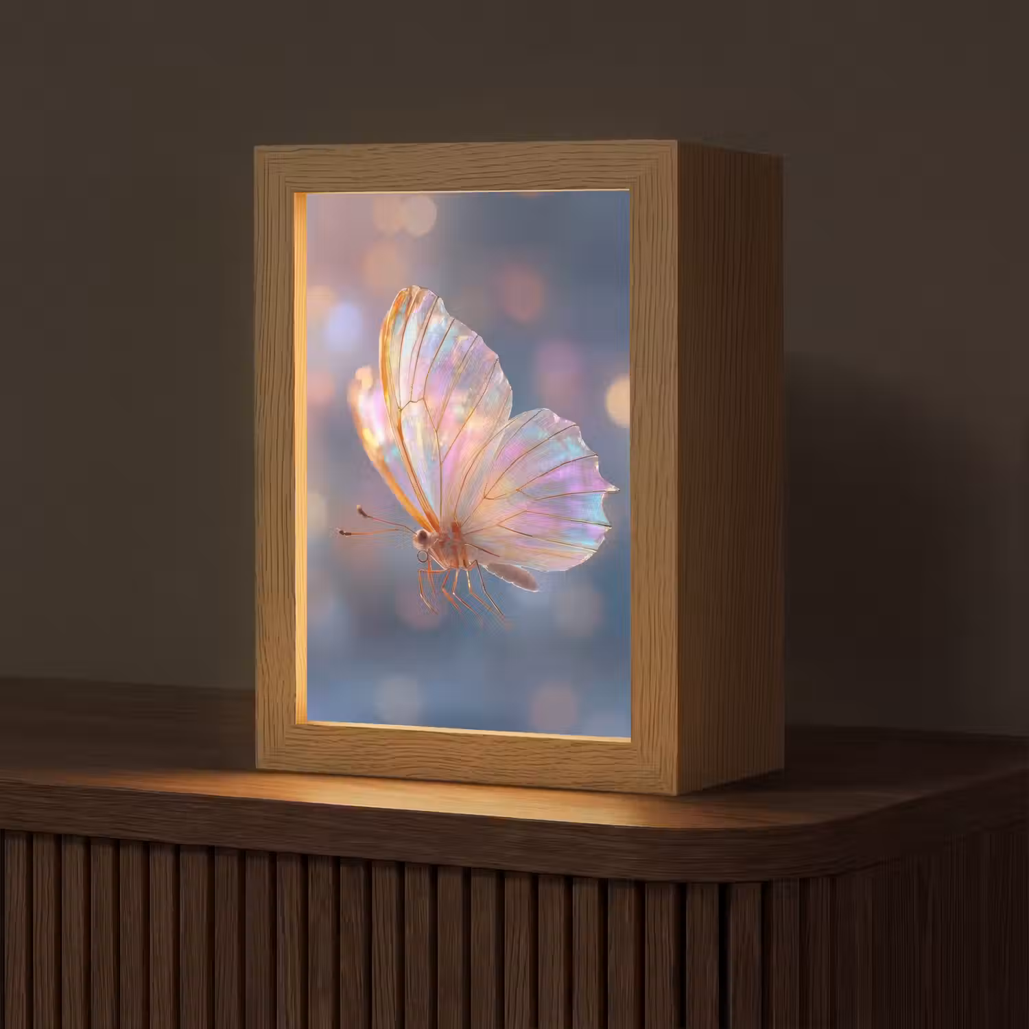 Vlinder - Vleugels - Pastel - Glinstering Light Box met kabel (Tafellamp) klein -z3d_website