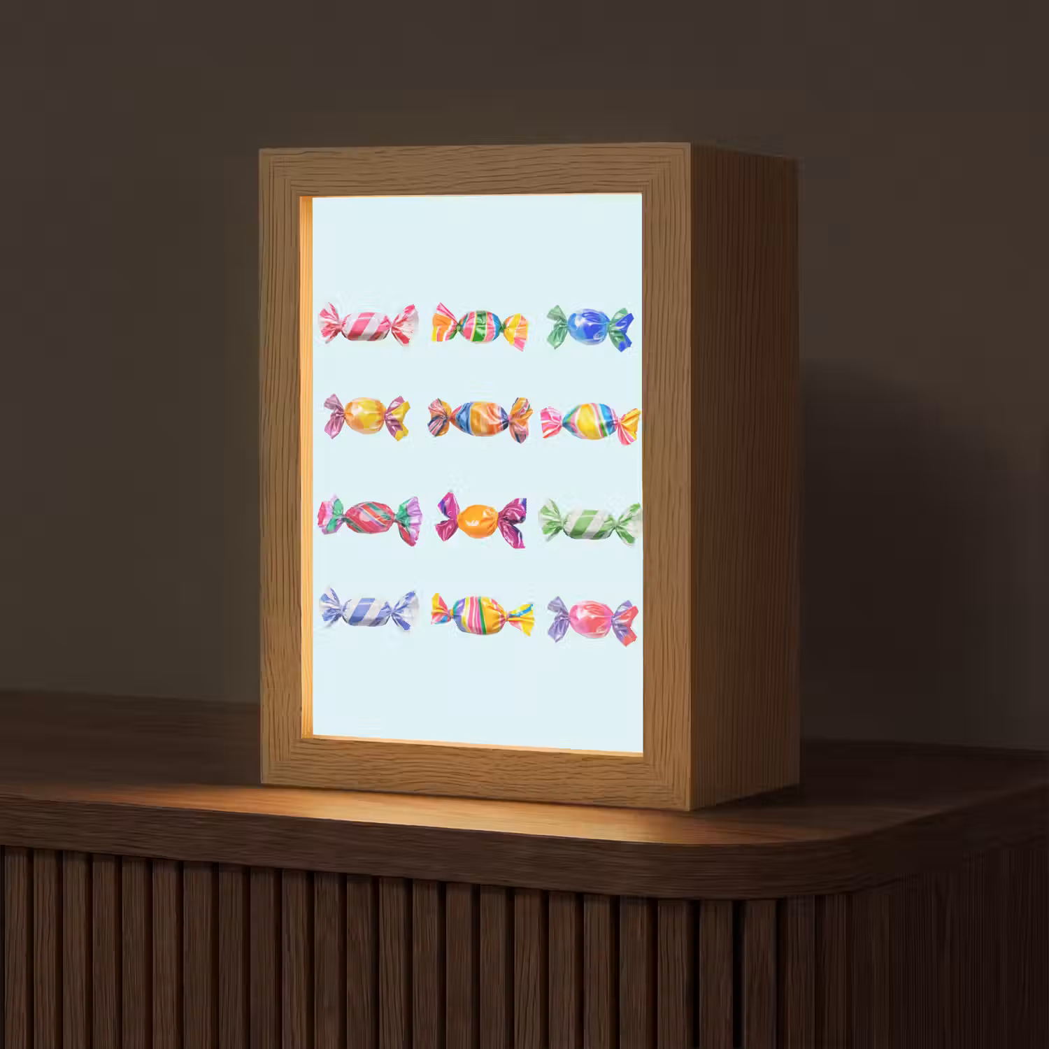 Snoepjes - Realistisch - Kleurrijk Light Box met kabel (Tafellamp) klein -z3d_website