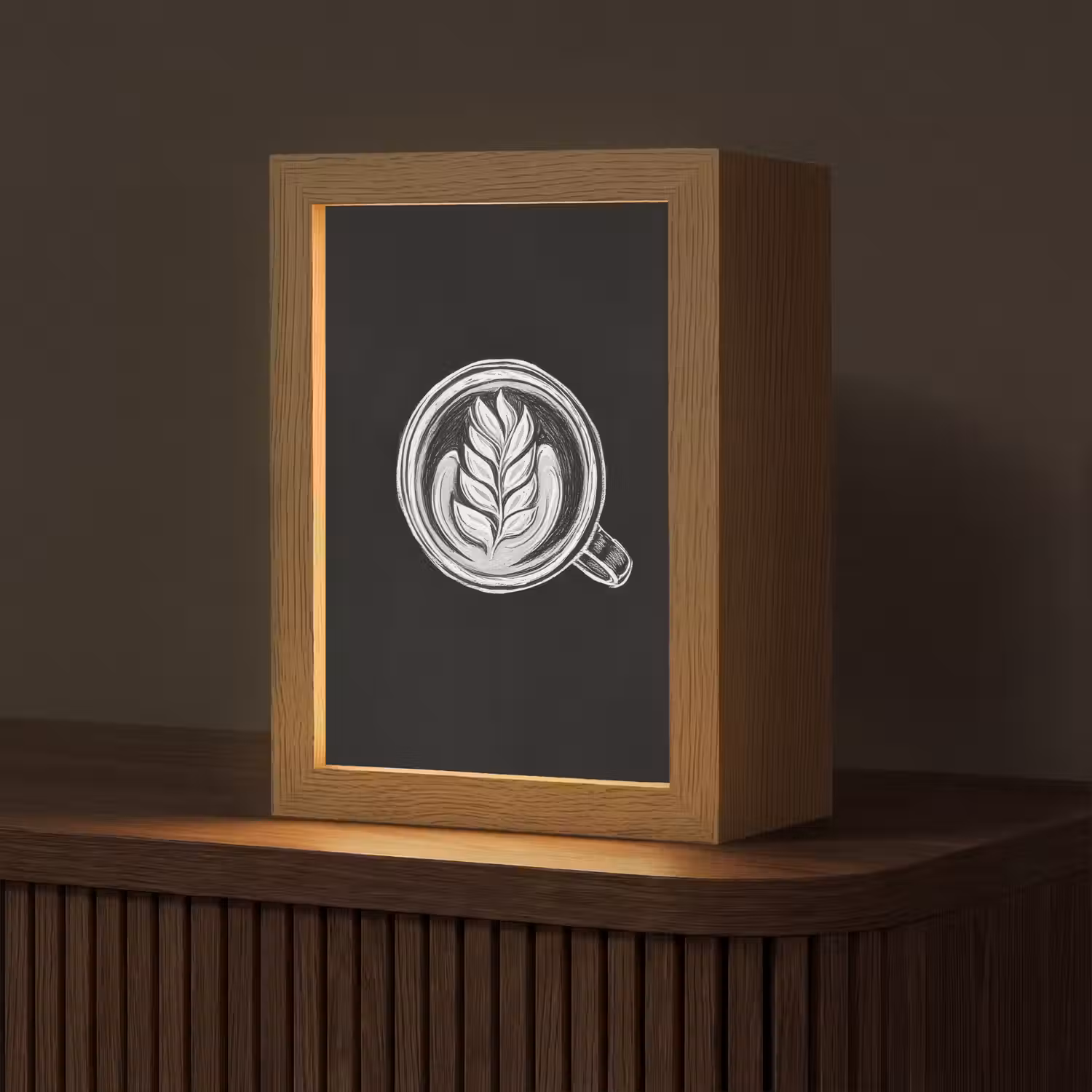 Krijttekening - Koffie - Latte art Light Box met kabel (Tafellamp) klein -z3d_website