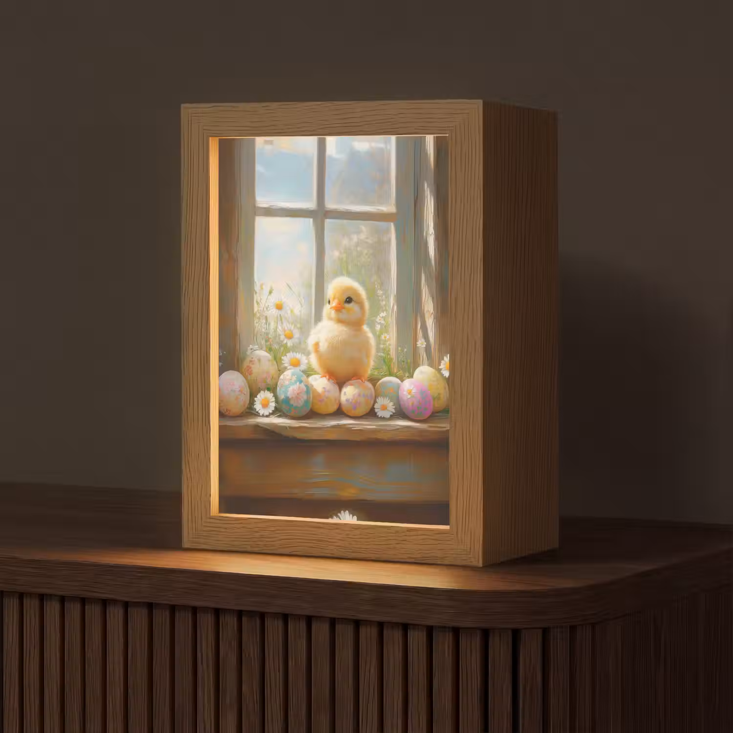 Kuiken - Raam - Paaseieren Light Box met kabel (Tafellamp) klein -z3d_website