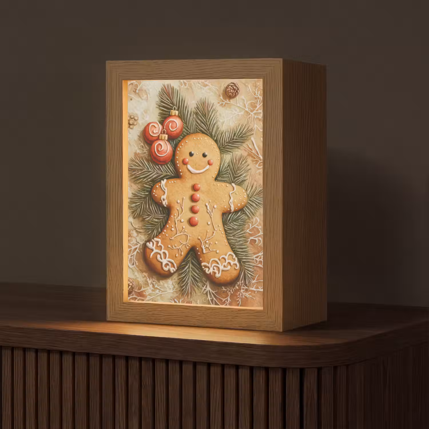 Kerstmis - Koekje - Poppetje - Speculaas Light Box met kabel (Tafellamp) klein -z3d_website