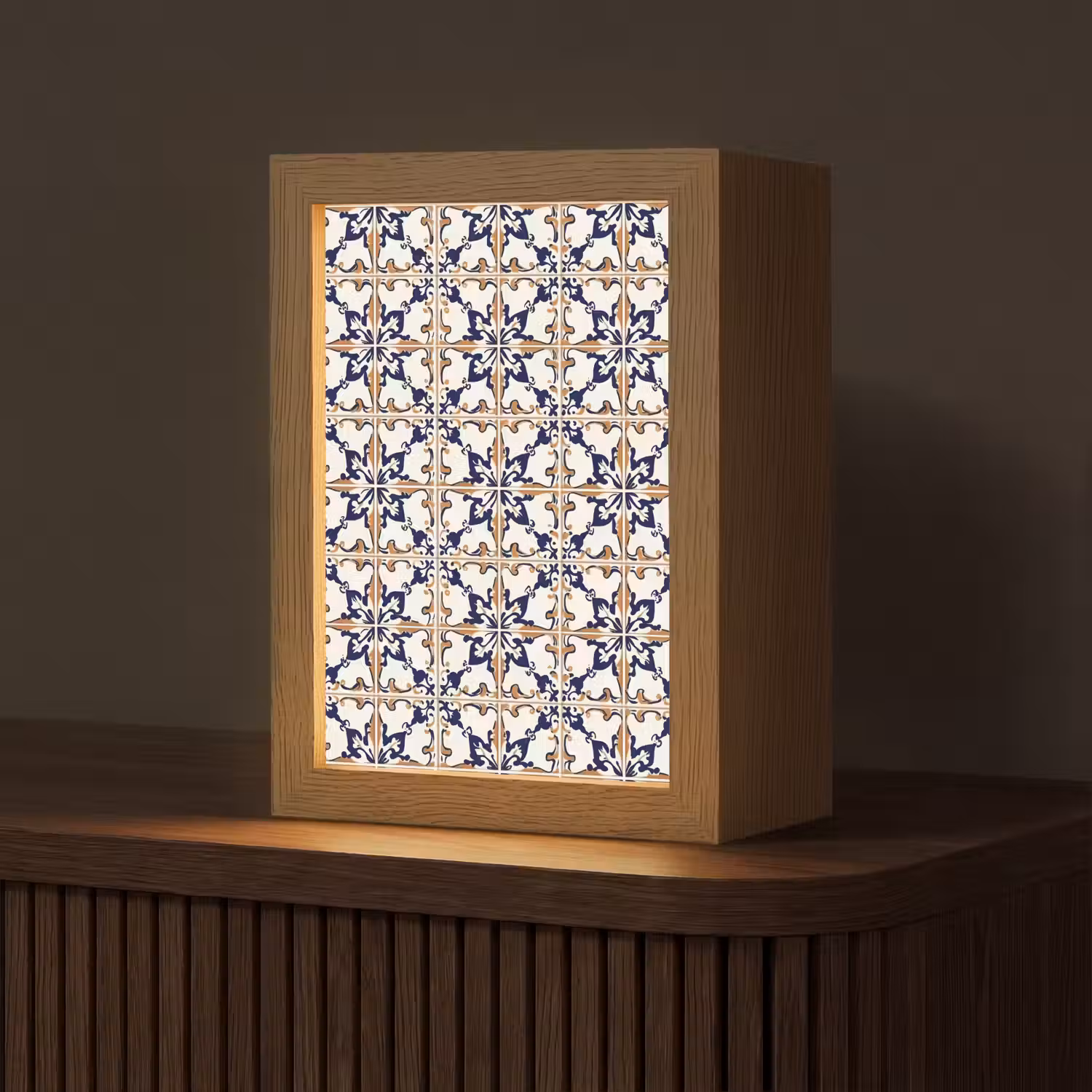 Klassiek - Patroon - Kleurrijk Light Box met kabel (Tafellamp) klein 925 -z3d_website