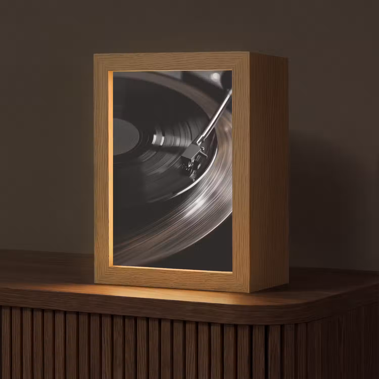 Close-up - Vinylplaat - Platenspeler - Zwart Light Box met kabel (Tafellamp) klein -z3d_website