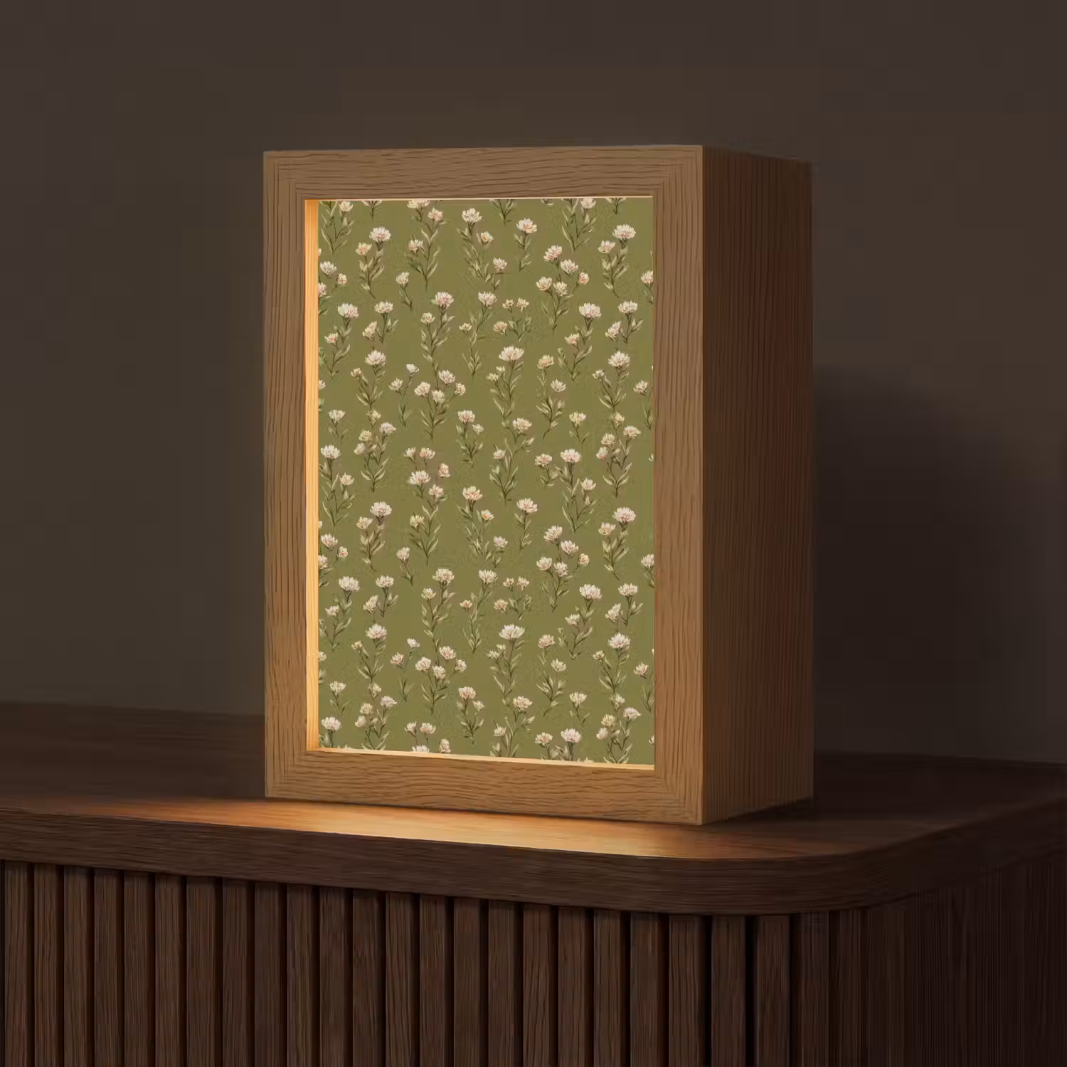 Landelijk - Bloemen - Groen Light Box met kabel (Tafellamp) klein 925 -z3d_website