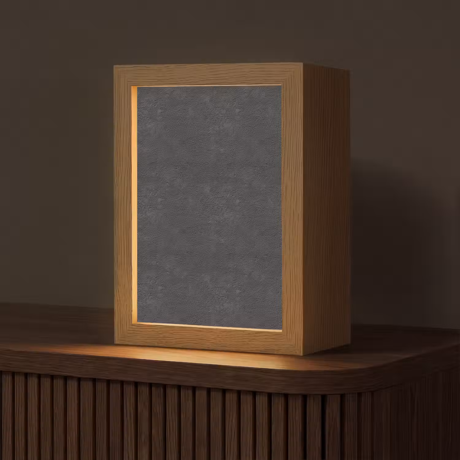 Donkergrijs - Asfaltstructuur - Ruw Light Box met kabel (Tafellamp) klein 925 -z3d_website
