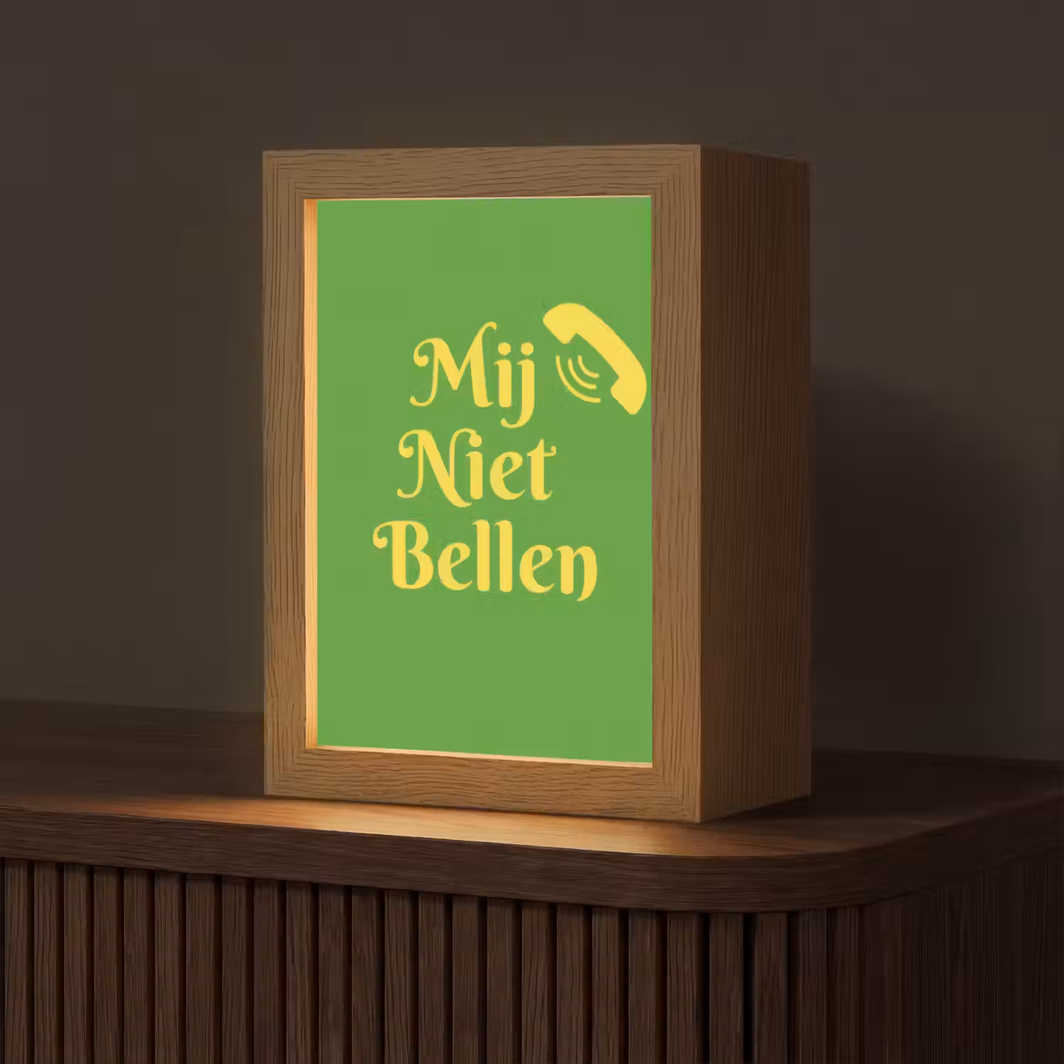 Mij niet bellen - Telefoon - Groen Light Box met kabel (Tafellamp) klein -z3d_website