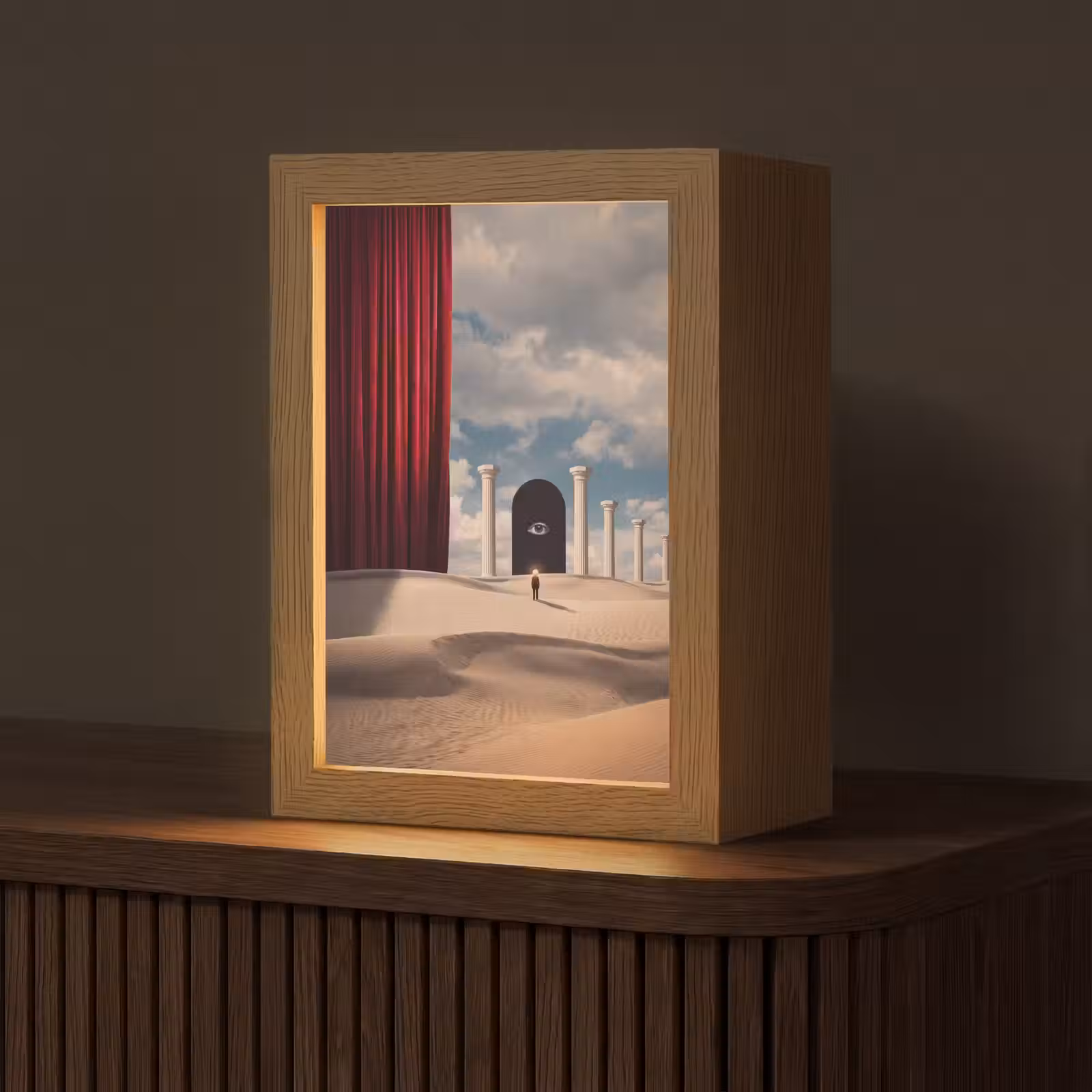 Table Lamp - Dream - Desert - Eye - Droom - Woestijn - Oog Light Box met kabel (Tafellamp) klein