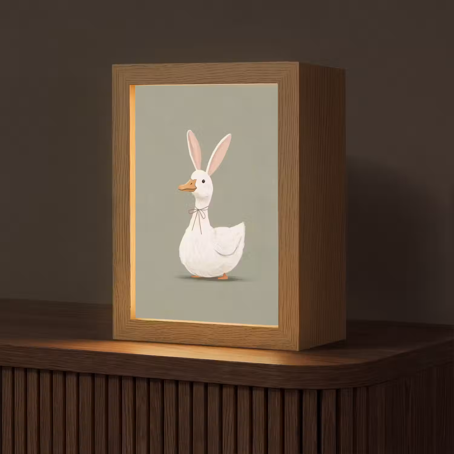 Eend - Konijnoren - Grijs Light Box met kabel (Tafellamp) klein -z3d_website
