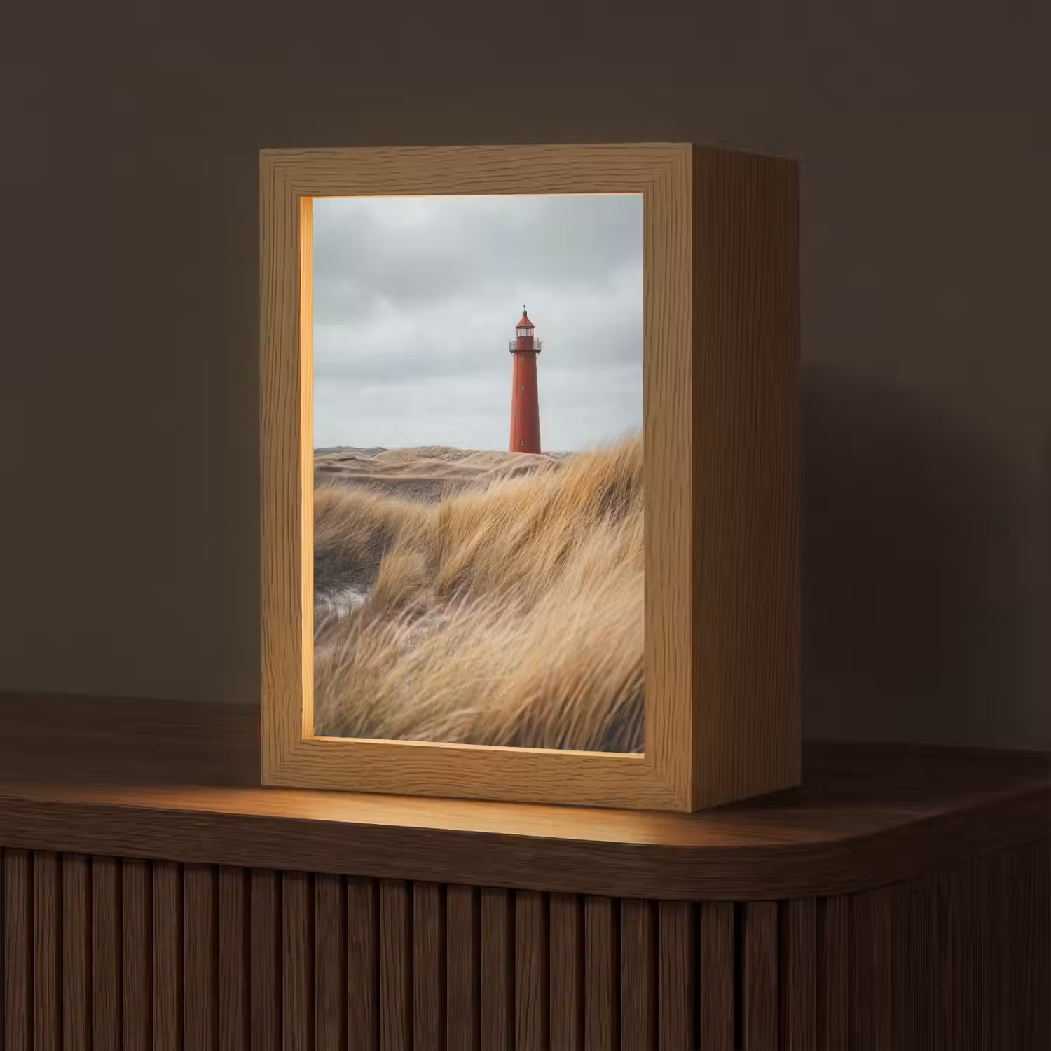 Duinen - Vuurtoren - Rood - Lucht Light Box met kabel (Tafellamp) klein -z3d_website