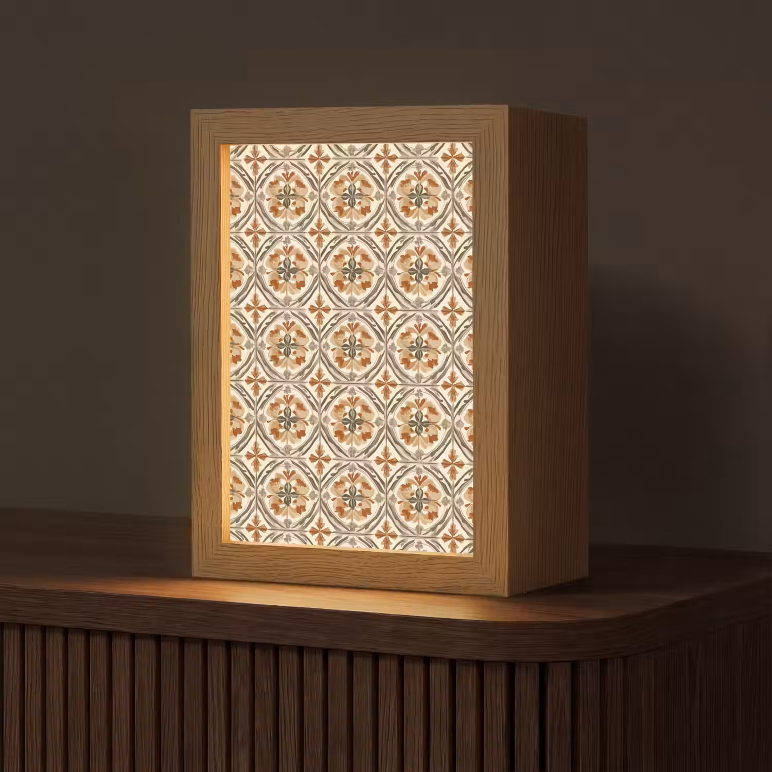 Elegant - Antiek - Kleurrijk Light Box met kabel (Tafellamp) klein 925 -z3d_website