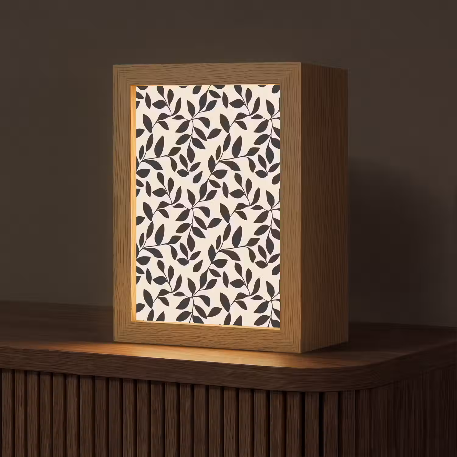 Elegant - Patroon - Zwart - Beige Light Box met kabel (Tafellamp) klein 925 -z3d_website