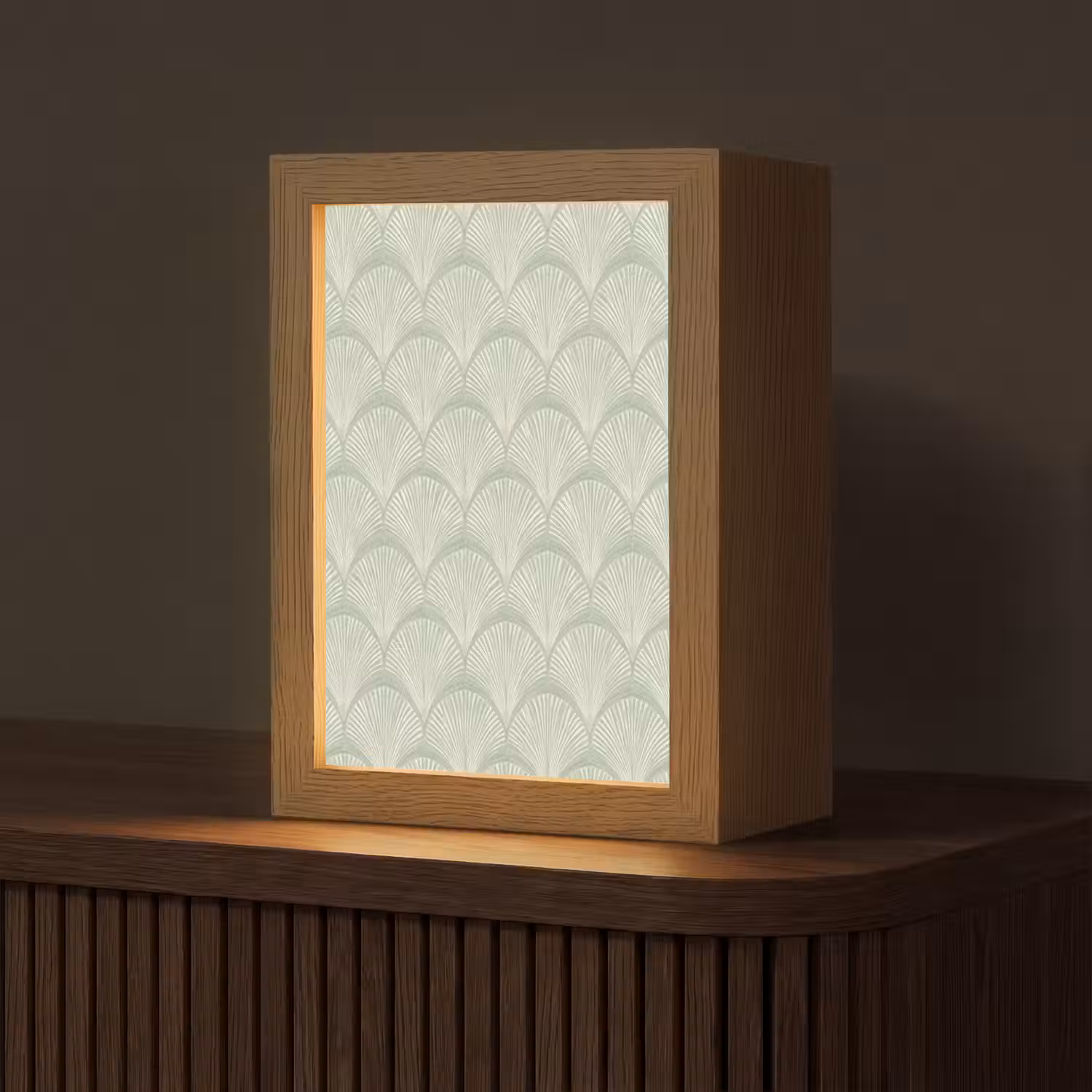 Waaiers - Patroon - Groen Light Box met kabel (Tafellamp) klein 925 -z3d_website