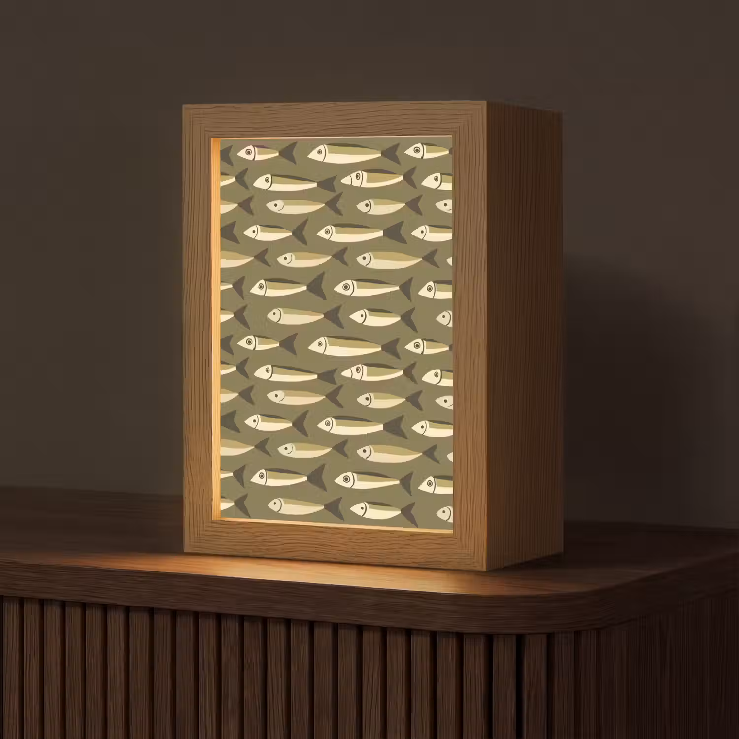 Vis - Patroon - Groen Light Box met kabel (Tafellamp) klein 925 -z3d_website