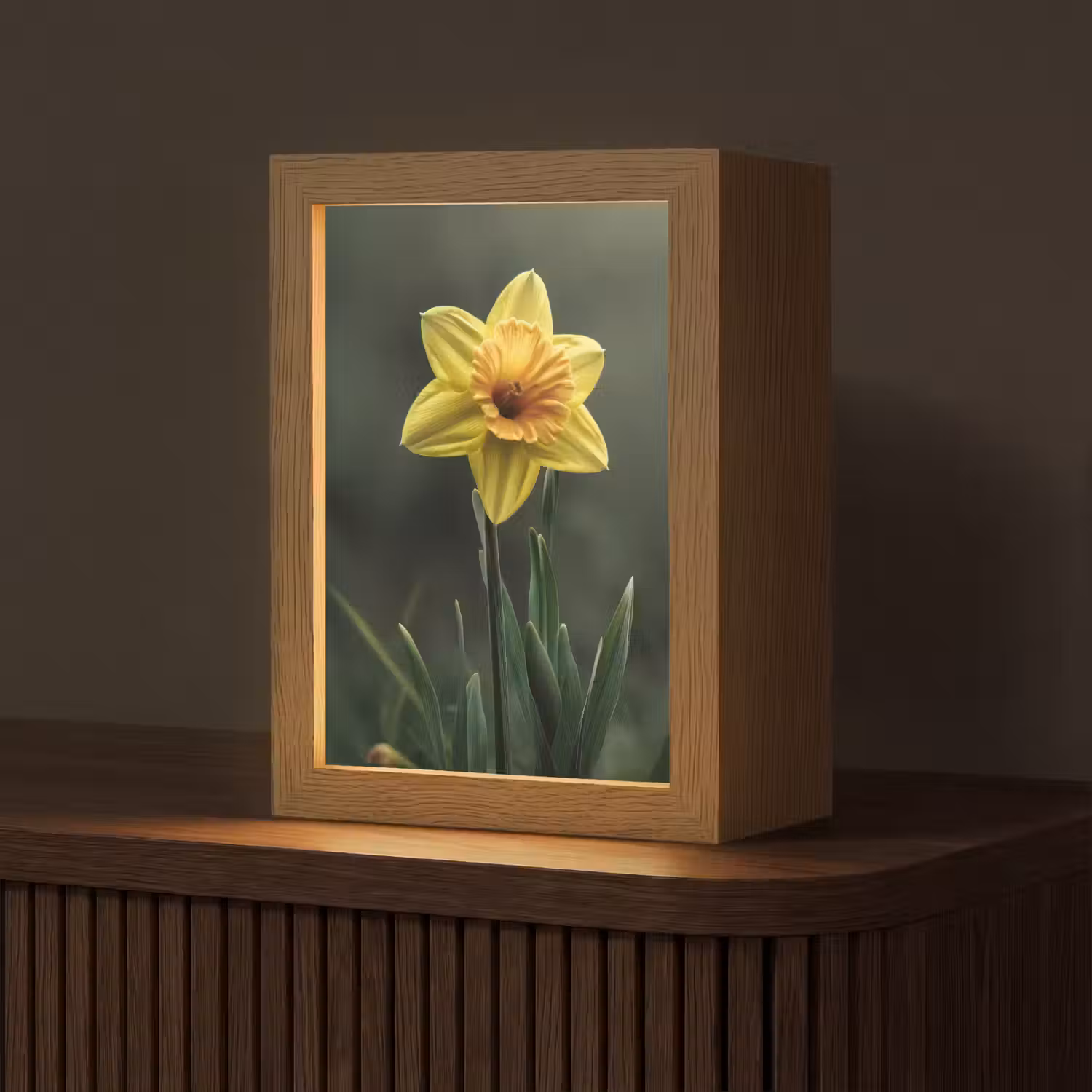 Bloem - Narcis - Gras - Geel Light Box met kabel (Tafellamp) klein -z3d_website