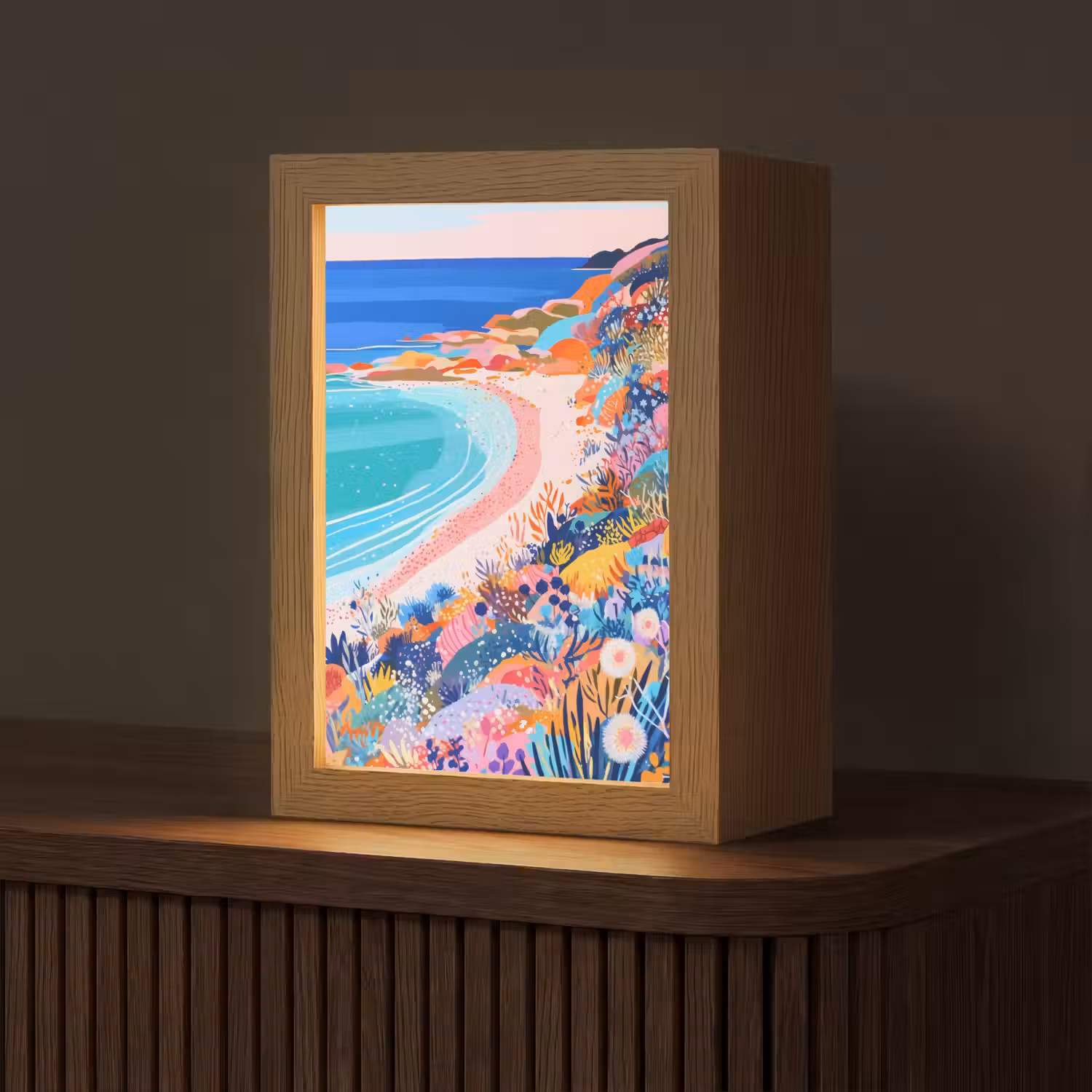 Bloemenweide - Zee - Zomers Light Box met kabel (Tafellamp) klein -z3d_website