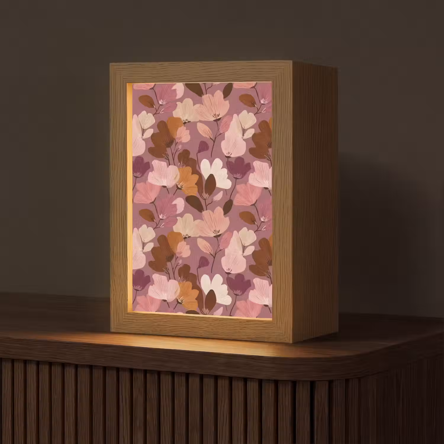 Bloem - Patroon - Roze Light Box met kabel (Tafellamp) klein 925 -z3d_website