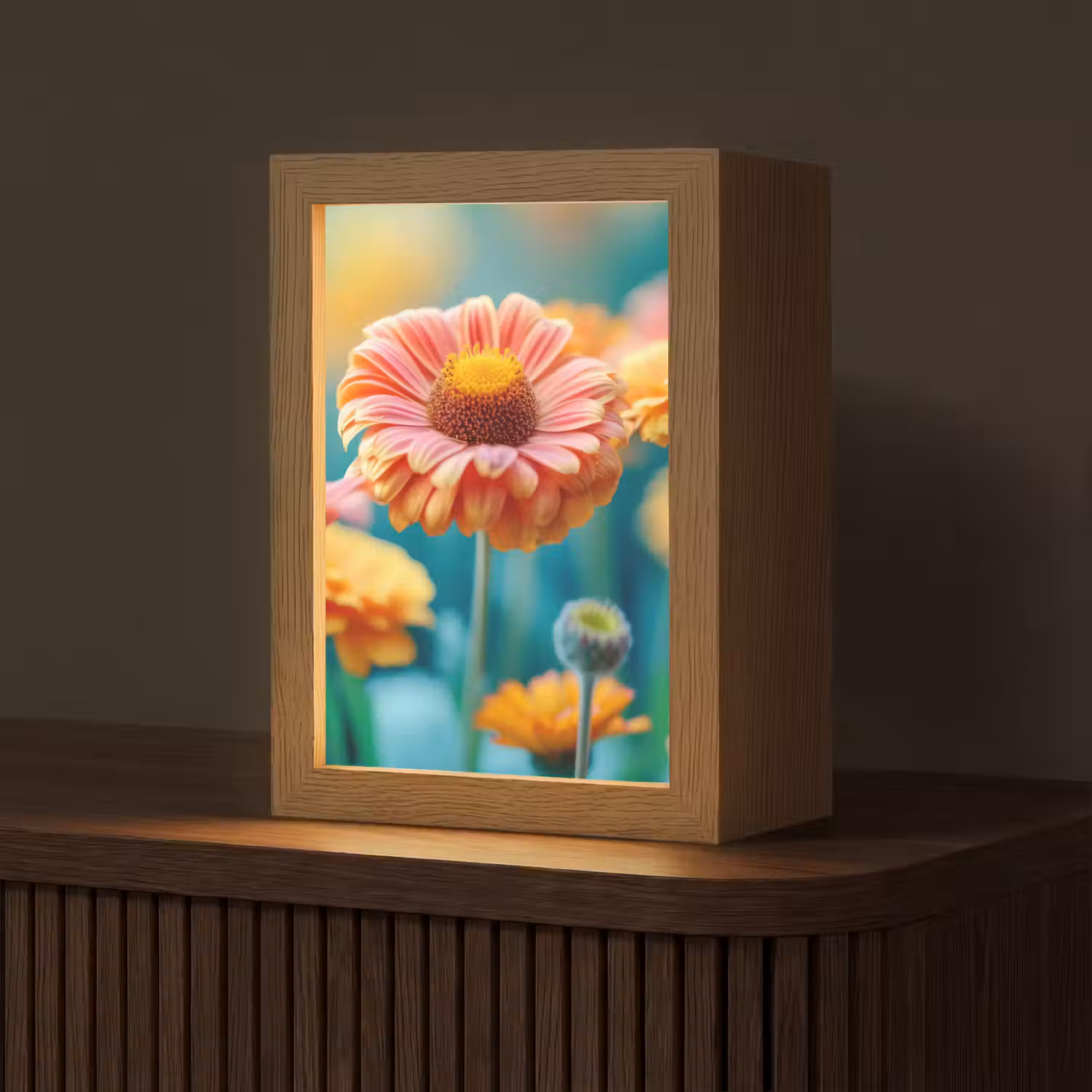 Bloemen - Kleurrijk - Natuur - Gerbera Light Box met kabel (Tafellamp) klein -z3d_website