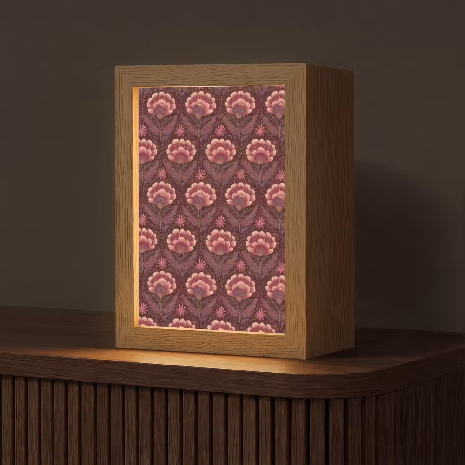 Bloemen - Waaier - Paars Light Box met kabel (Tafellamp) klein 925 -z3d_website