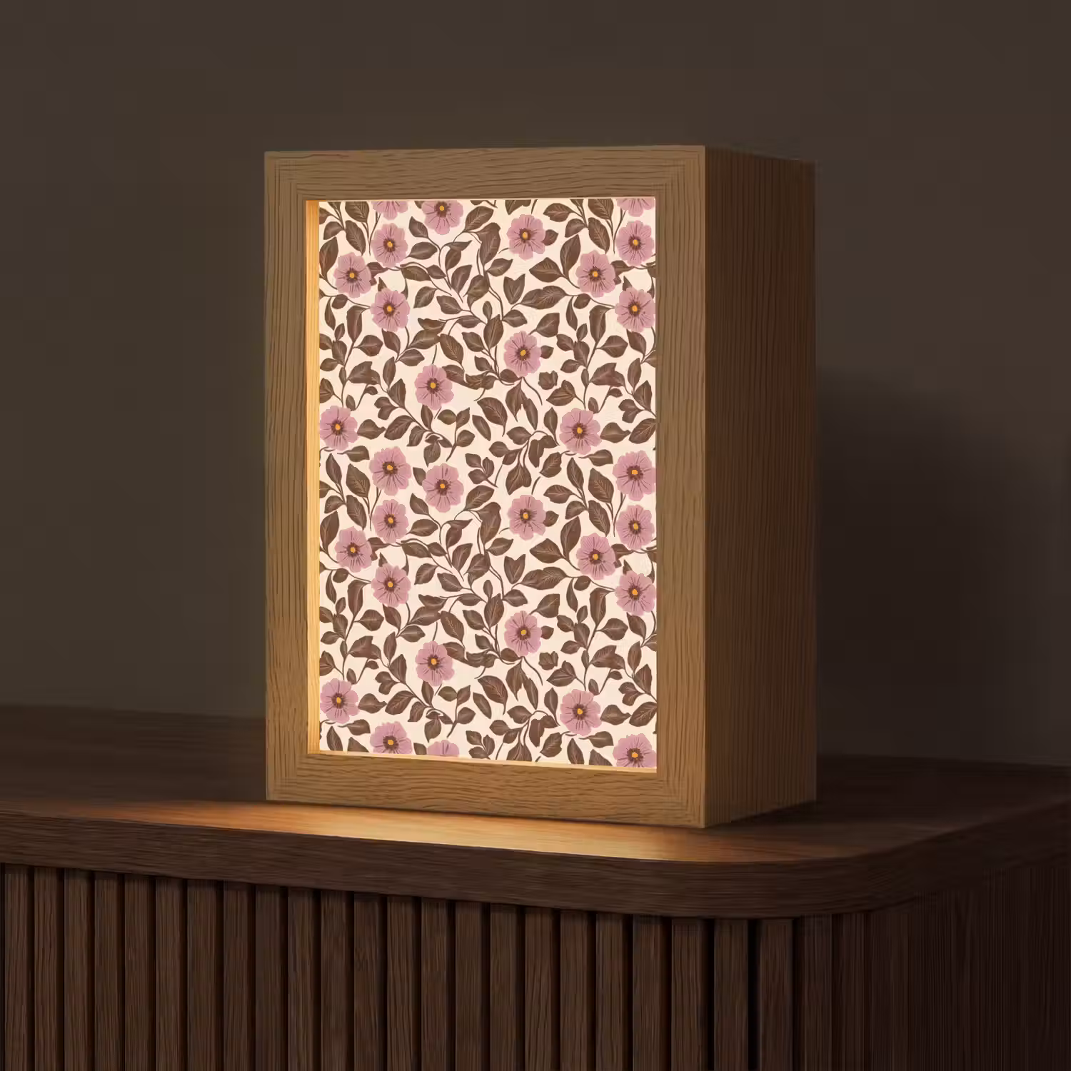 Bloemen - Bladeren - Kleurrijk Light Box met kabel (Tafellamp) klein 925 -z3d_website