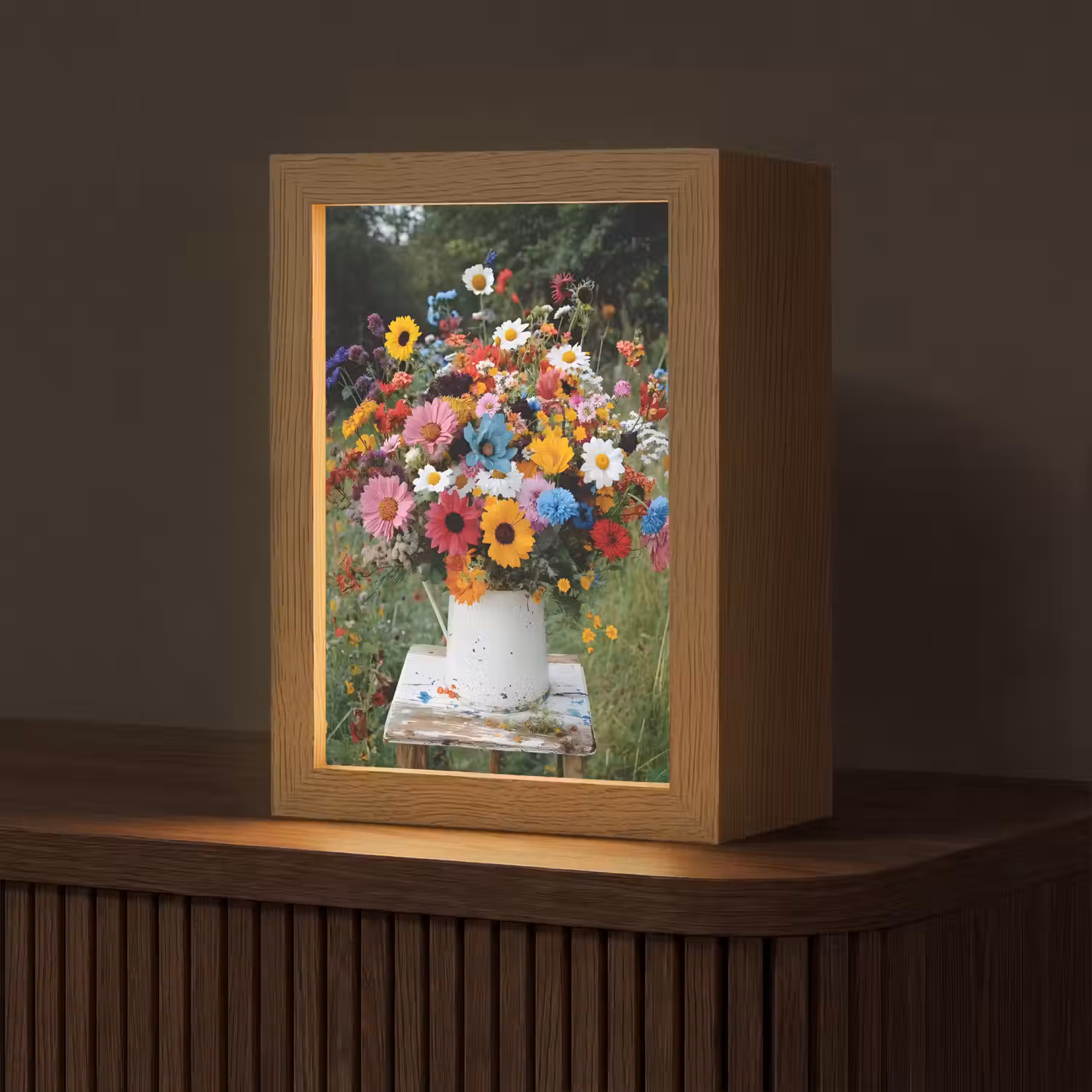 Bloemen - Krukje - Gieter - Veld Light Box met kabel (Tafellamp) klein -z3d_website