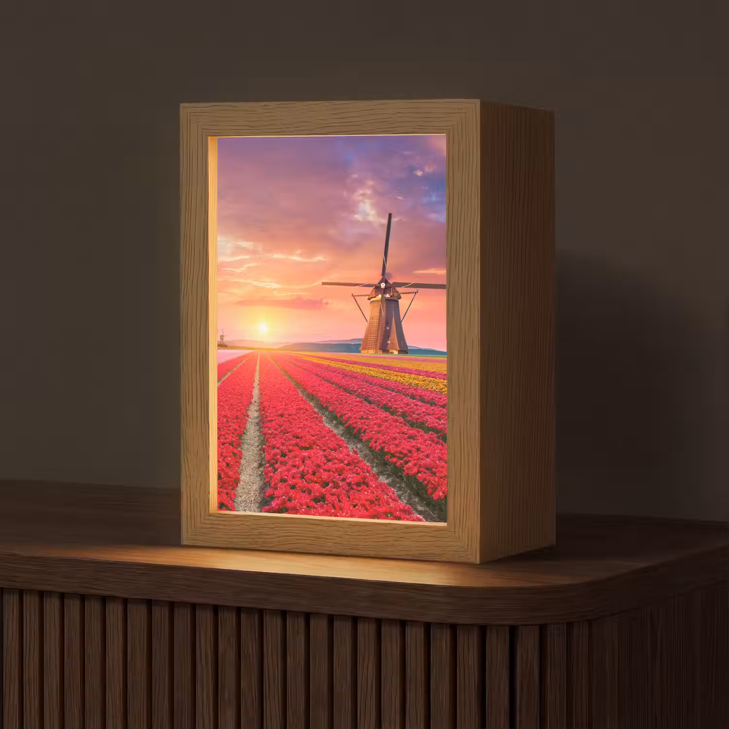 Bloemen - Tulpen - Bloemenveld - Molens - Holland Light Box met kabel (Tafellamp) klein -z3d_website
