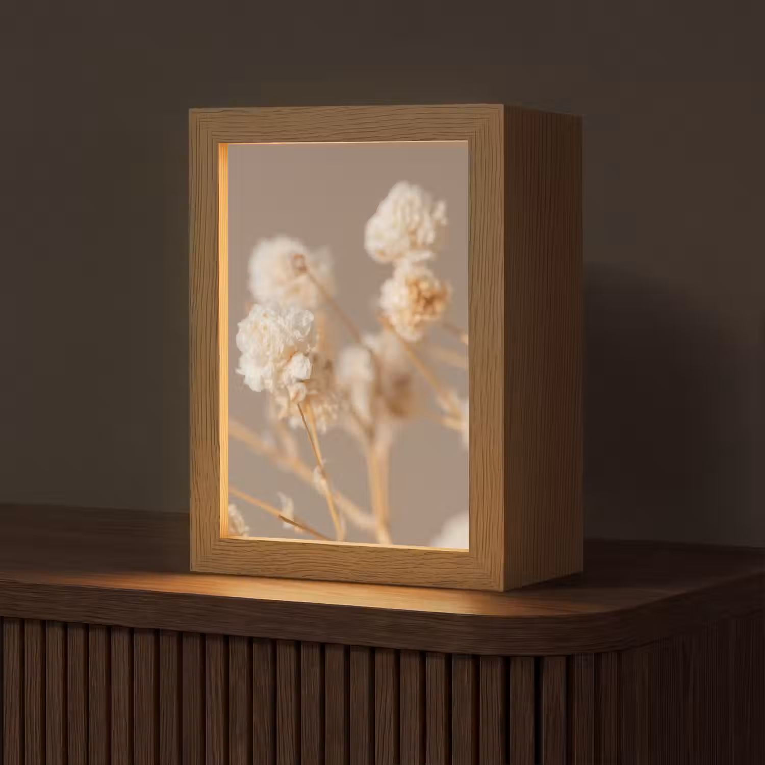 Bloemen - Wit - Natuur - Pastel Light Box met kabel (Tafellamp) klein -z3d_website