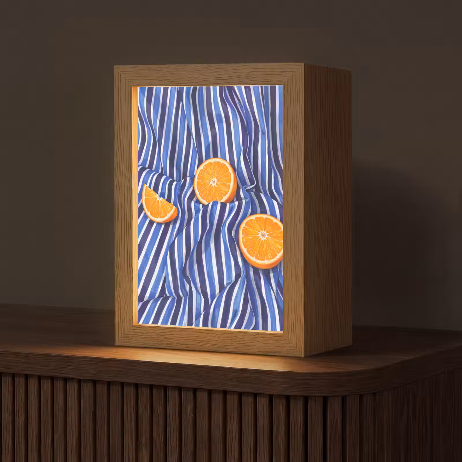 Table Lamp - Food - Fruit - Orange - Eten - Fruit - Oranje Light Box met kabel (Tafellamp) klein