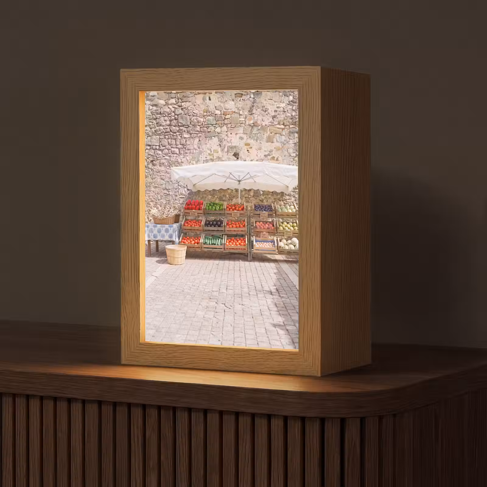 Table Lamp - Food - Market - Fresh - Eten - Markt - Vers Light Box met kabel (Tafellamp) klein