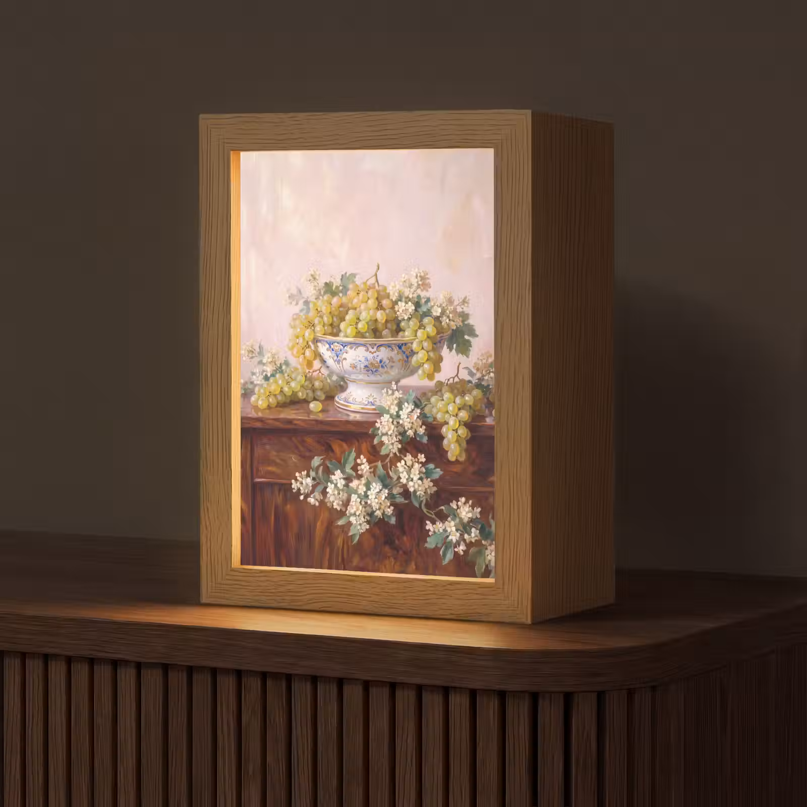 Table Lamp - Fruit - Still Life - Classical - Fruit - Stilleven - Klassiek Light Box met kabel (Tafellamp) klein