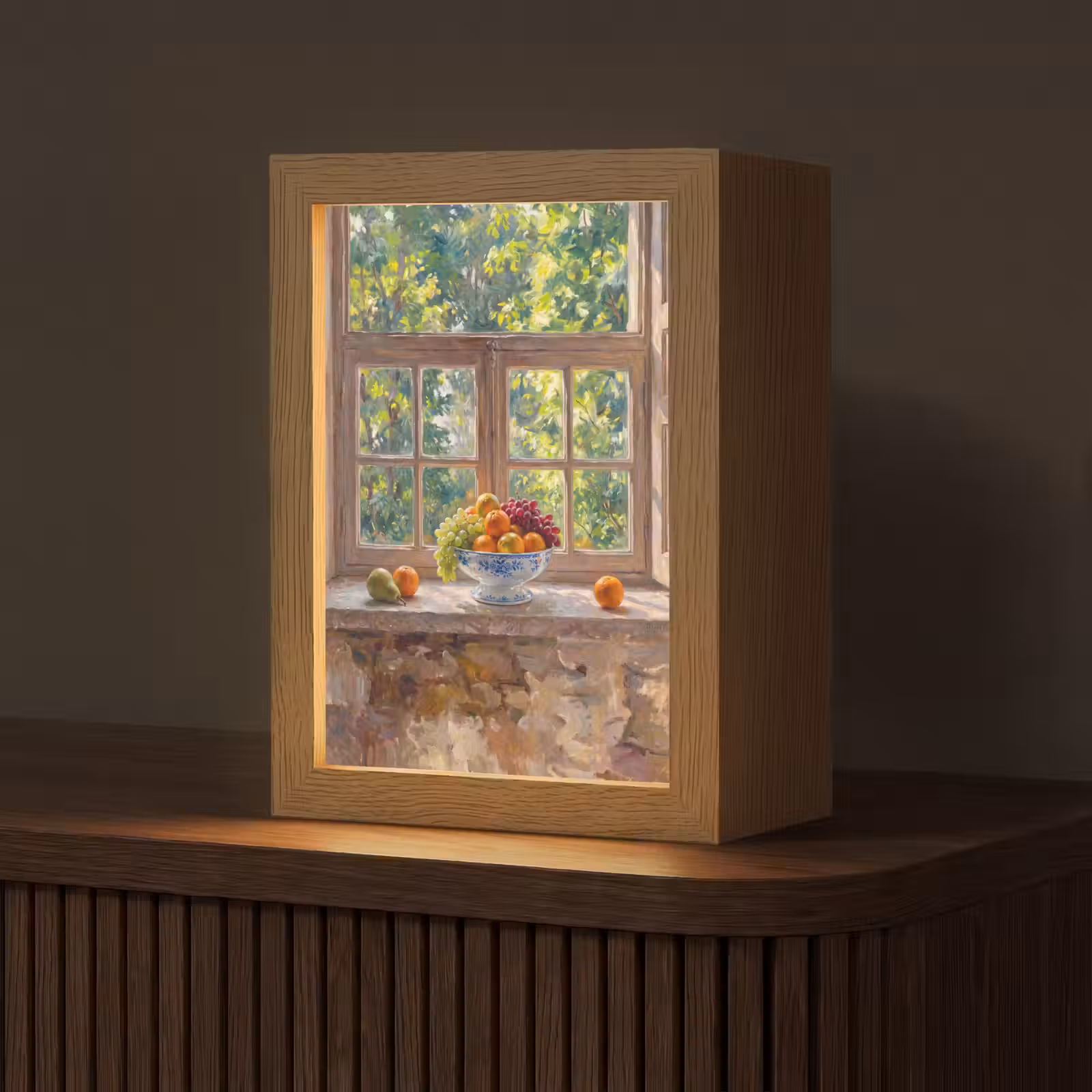 Table Lamp - Fruit - Windowsill - Nature - Fruit - Vensterbank - Natuur Light Box met kabel (Tafellamp) klein