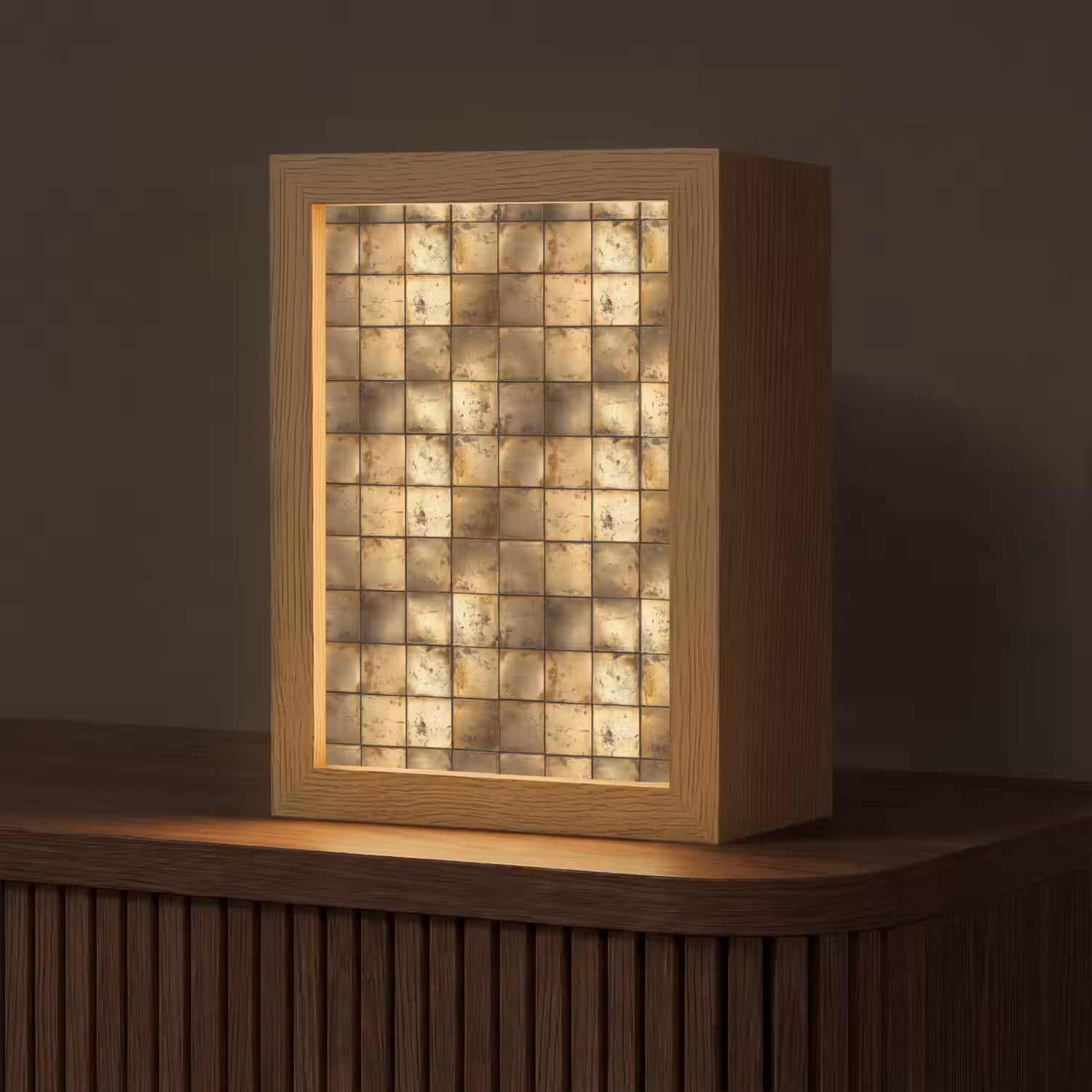 Geometrisch - Tegels - Goud Light Box met kabel (Tafellamp) klein 925 -z3d_website