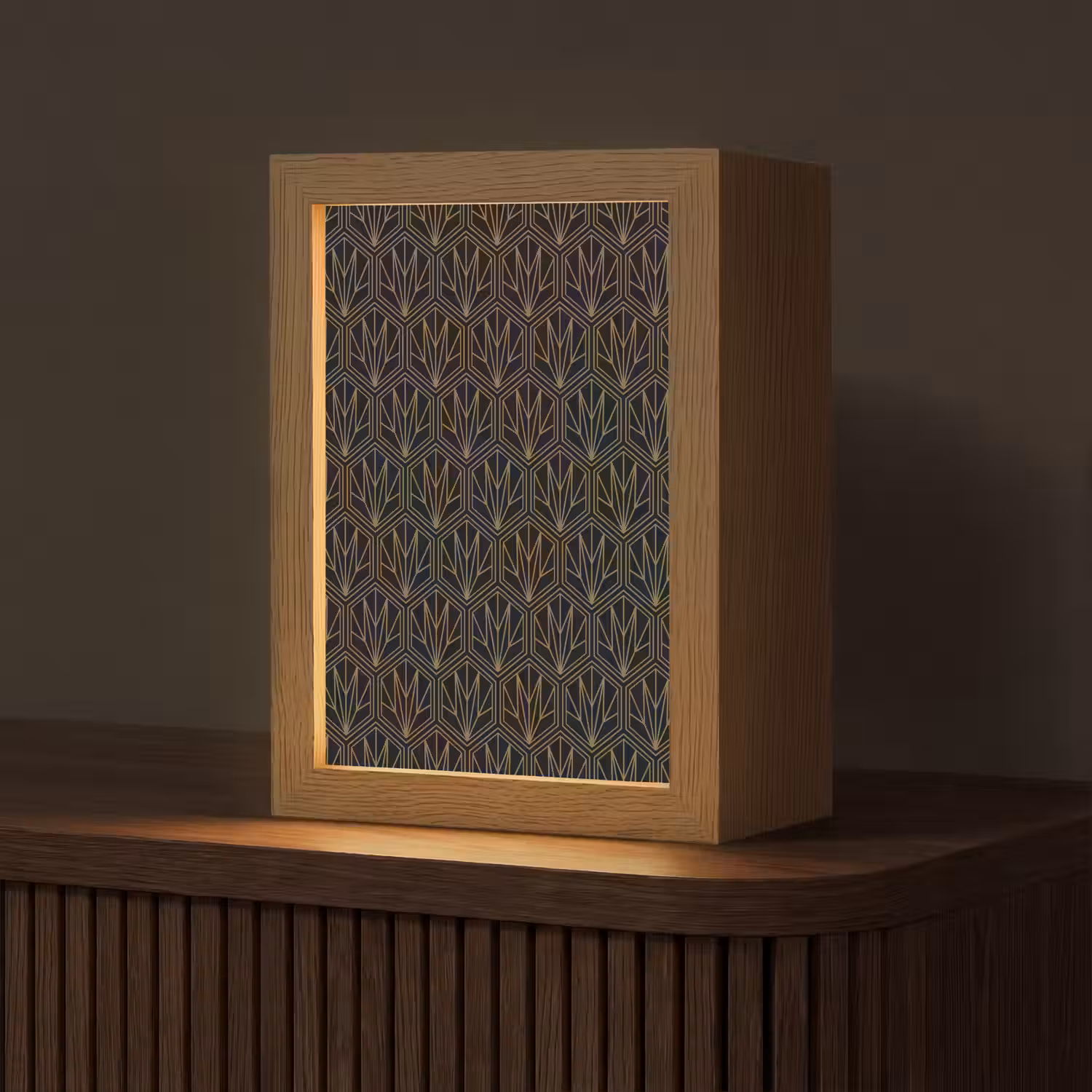 Goud - Zwart - Lijnen Light Box met kabel (Tafellamp) klein 925 -z3d_website
