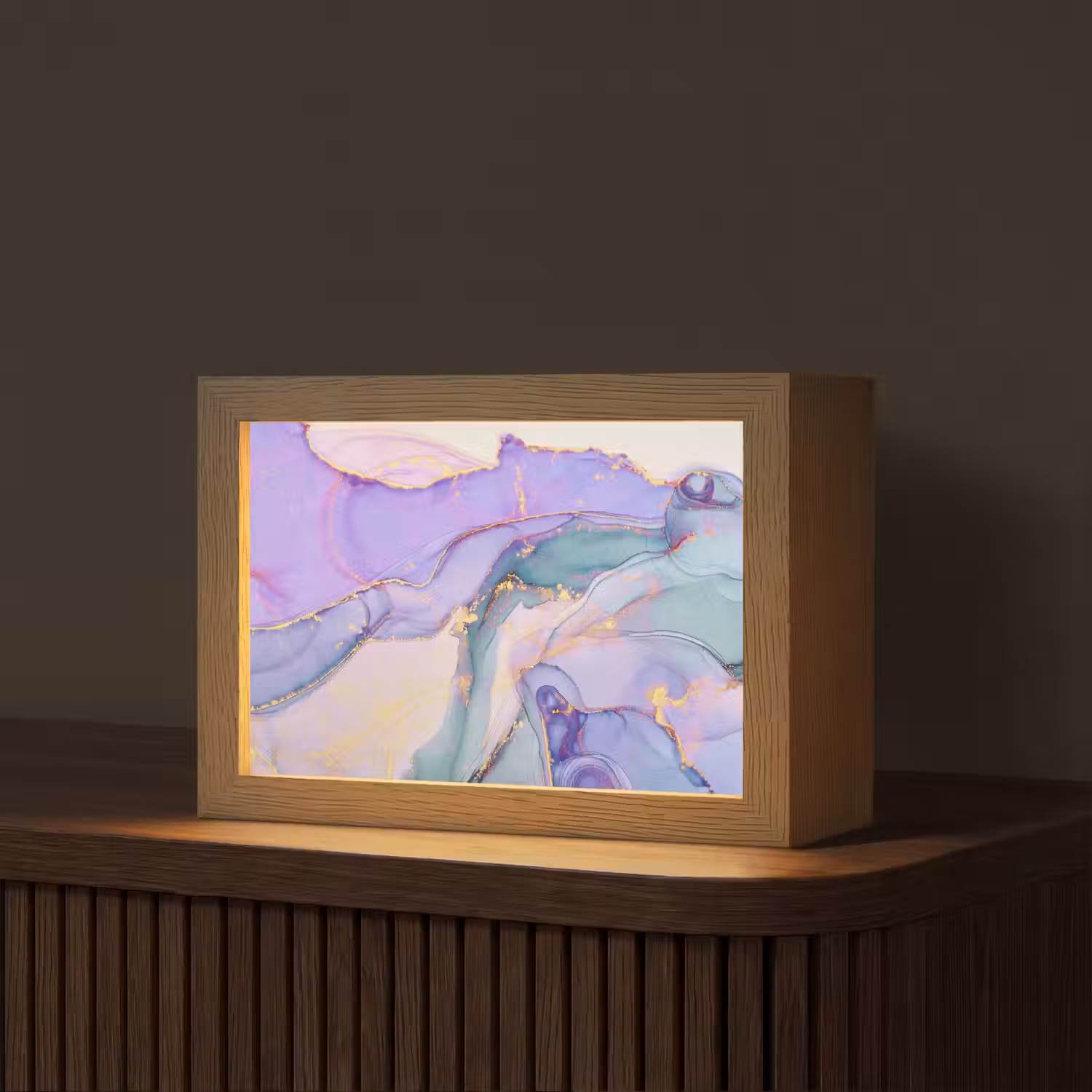Goud - Marmer - Paars Light Box met kabel (Tafellamp) klein -z3d_website