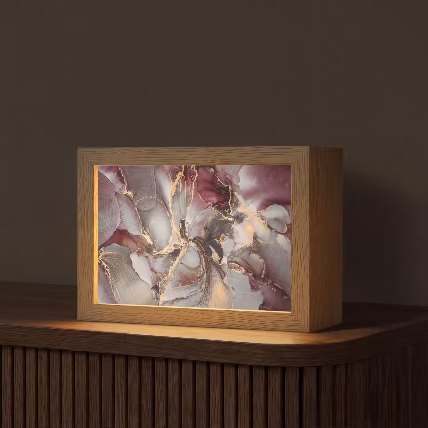 Goud - Marmer - Paars Light Box met kabel (Tafellamp) klein -z3d_website