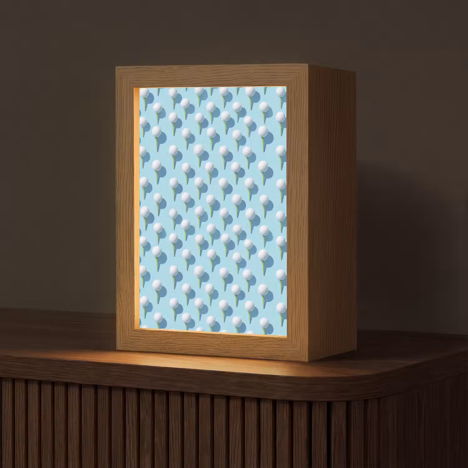 Golf - Ballen - Blauw Light Box met kabel (Tafellamp) klein 925 -z3d_website