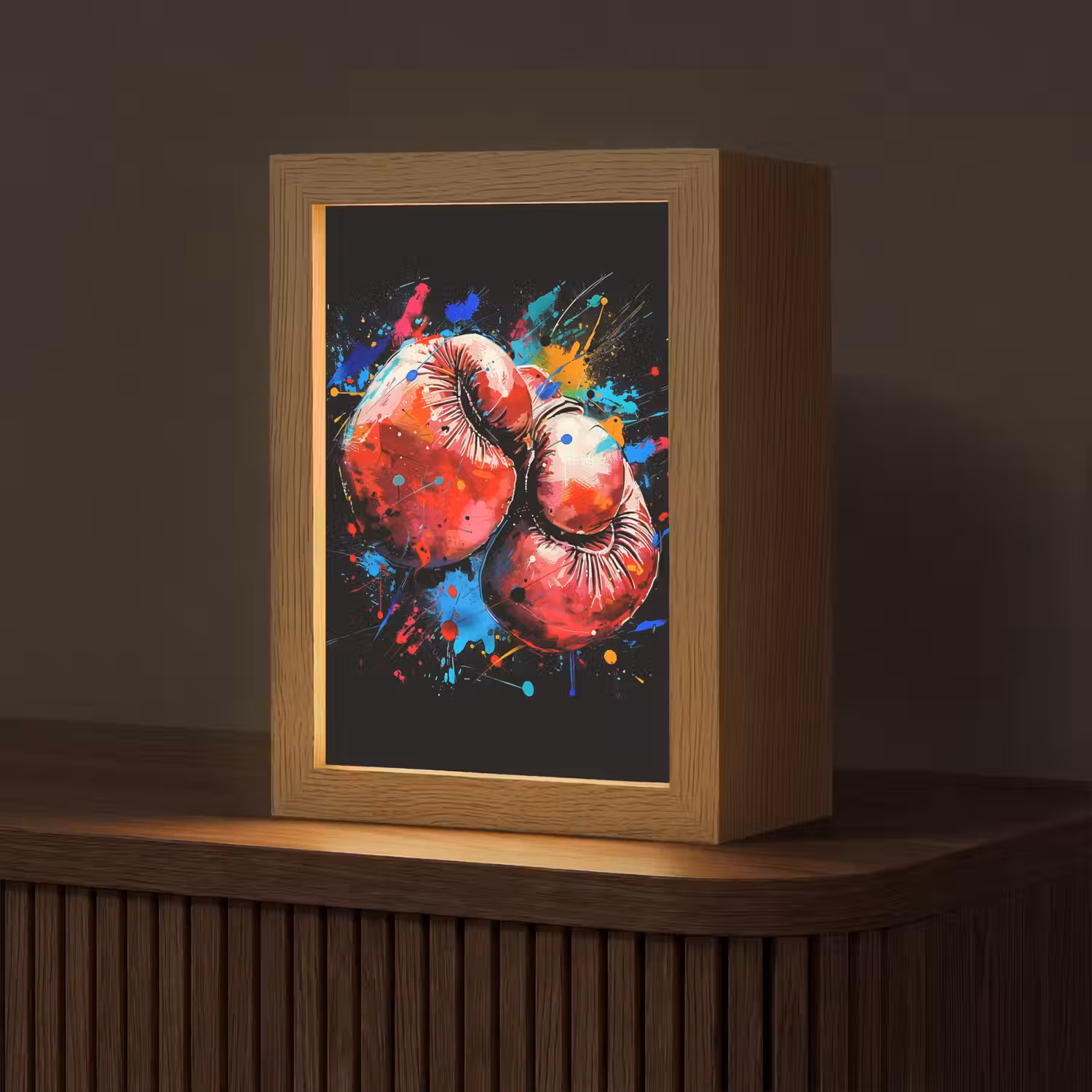 Graffiti - Sport - Boksen - Bokshandschoenen Light Box met kabel (Tafellamp) klein -z3d_website