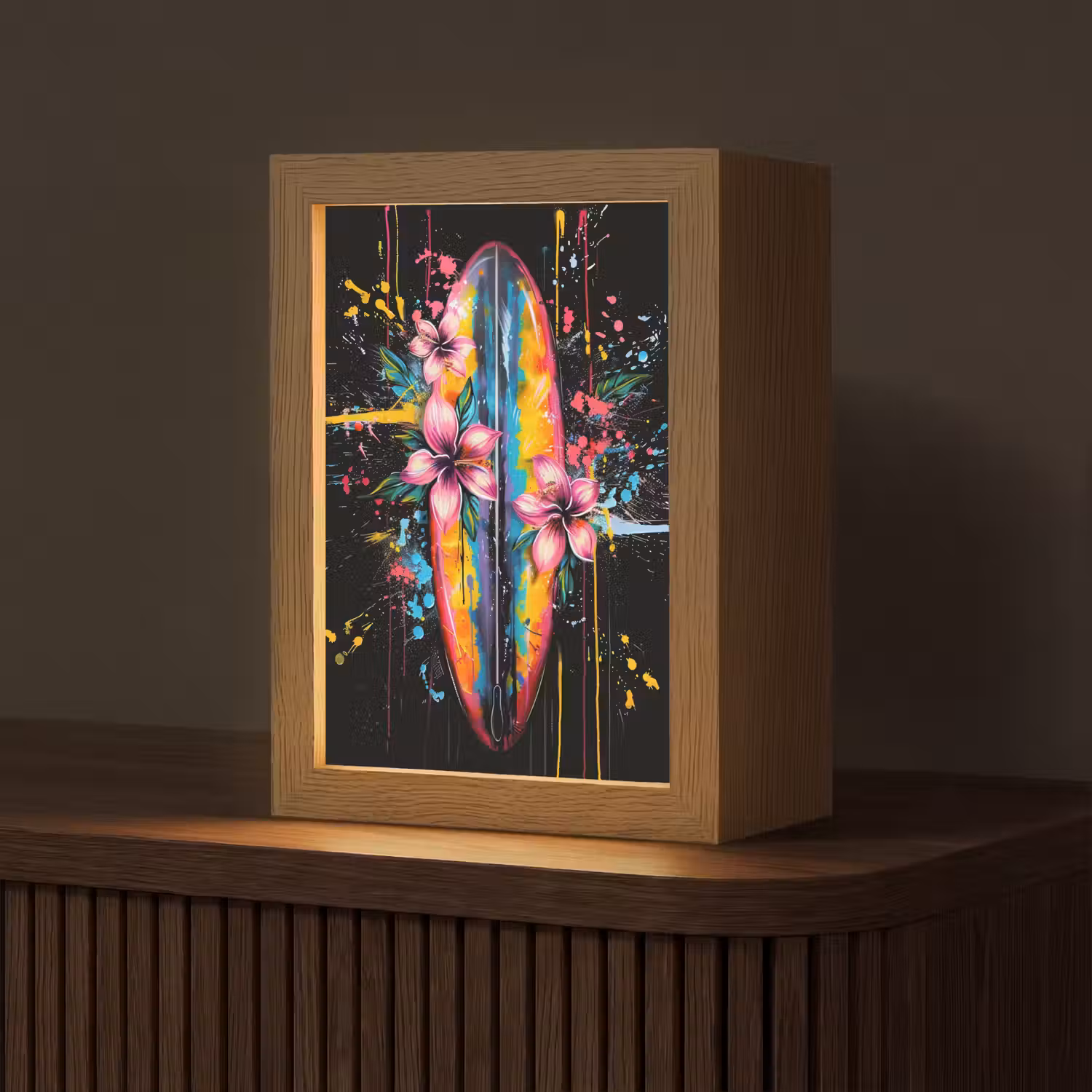 Graffiti - Sport - Surfen - Zomer Light Box met kabel (Tafellamp) klein -z3d_website