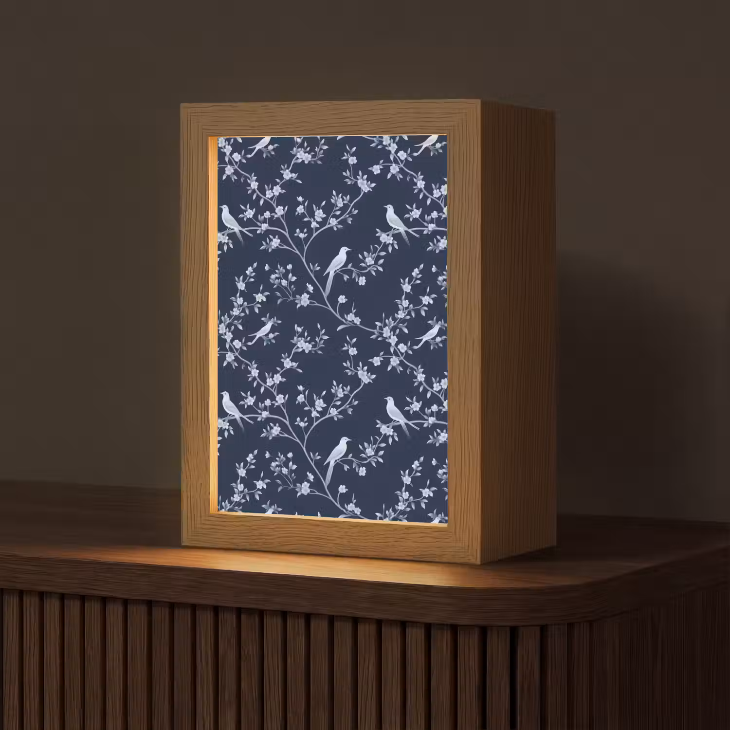 Grafisch - Bloesemtak - Blauw Light Box met kabel (Tafellamp) klein 925 -z3d_website