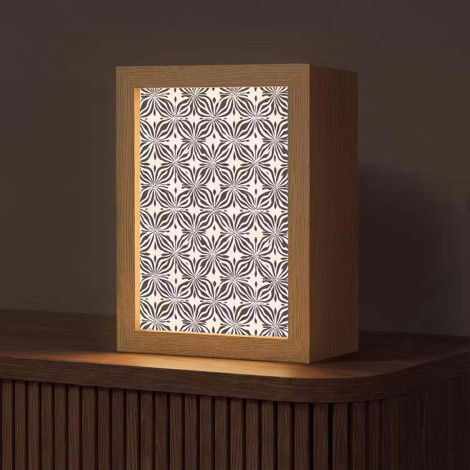 Grafisch - Patroon - Zwart Light Box met kabel (Tafellamp) klein 925 -z3d_website